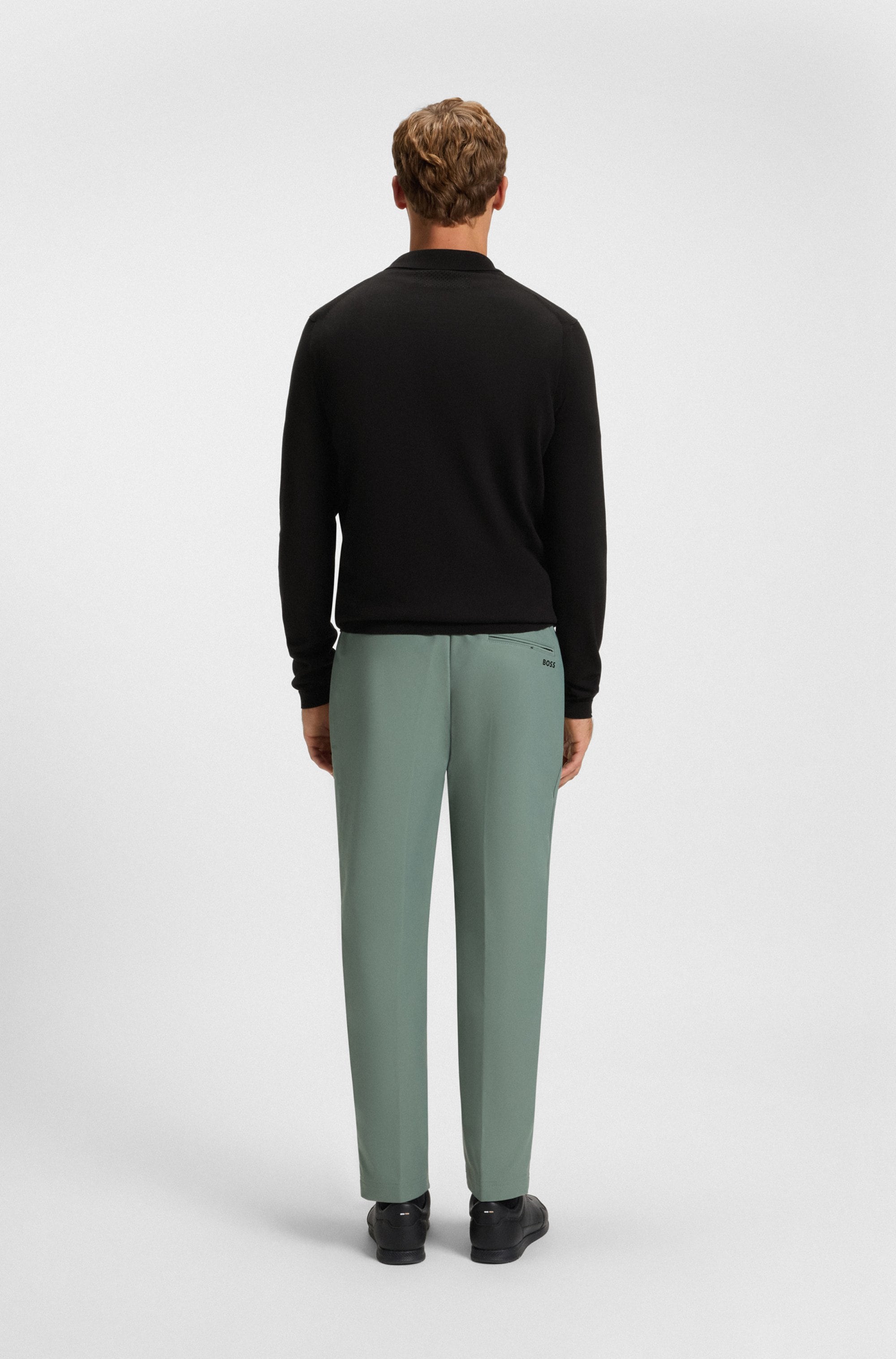 BOSS GREEN Strickpullover »KN Ever-X PL«, mit Reissverschluss, regular fit, toniges Logo