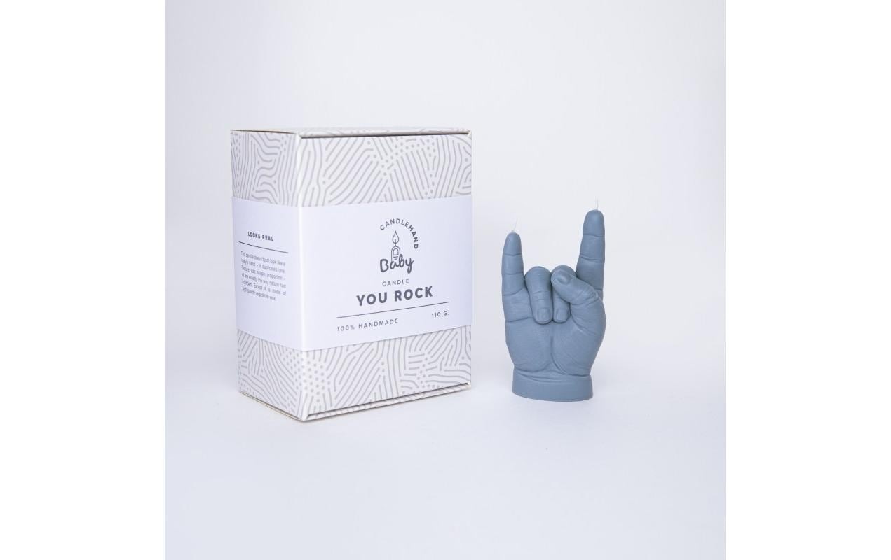 Formkerze »Mandatus Baby You Rock Candle Hand, Grau«