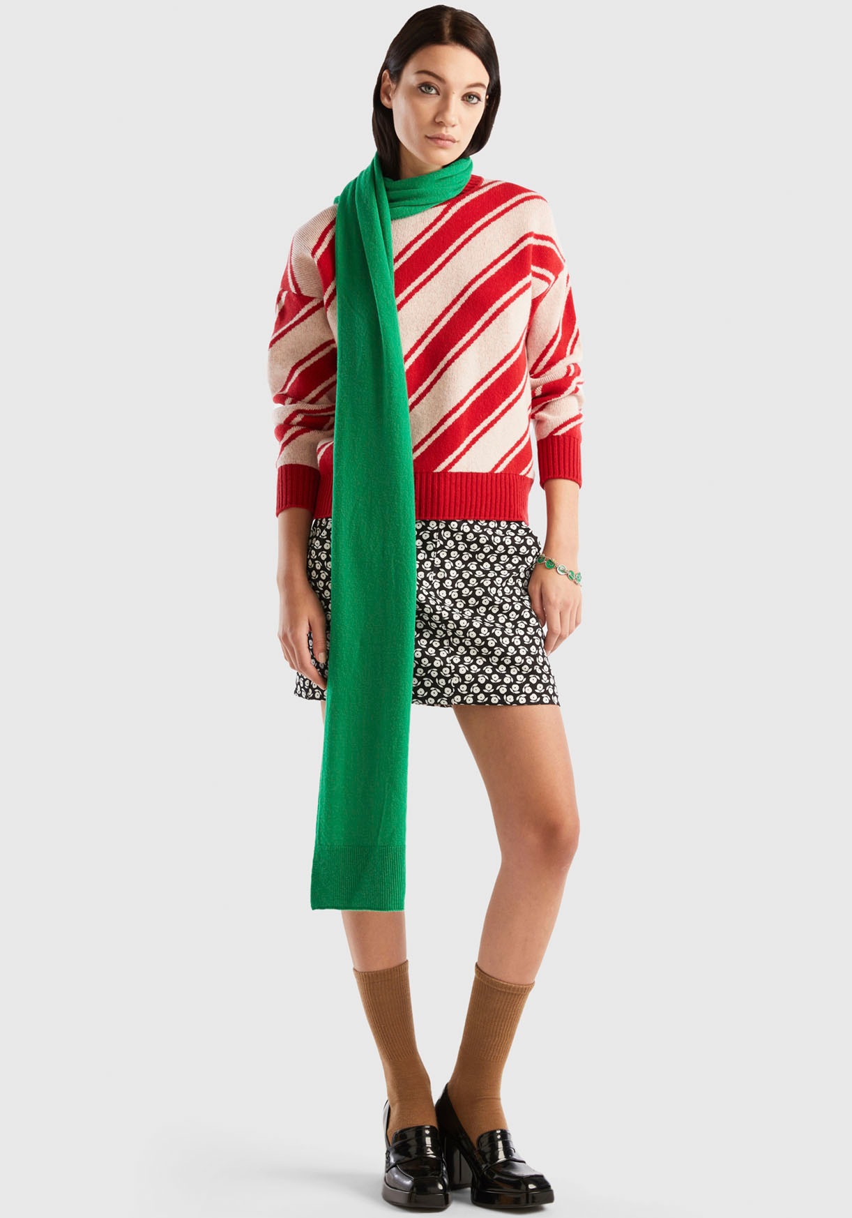United Colors of Benetton Strickpullover, mit diagonalem Streifenmuster