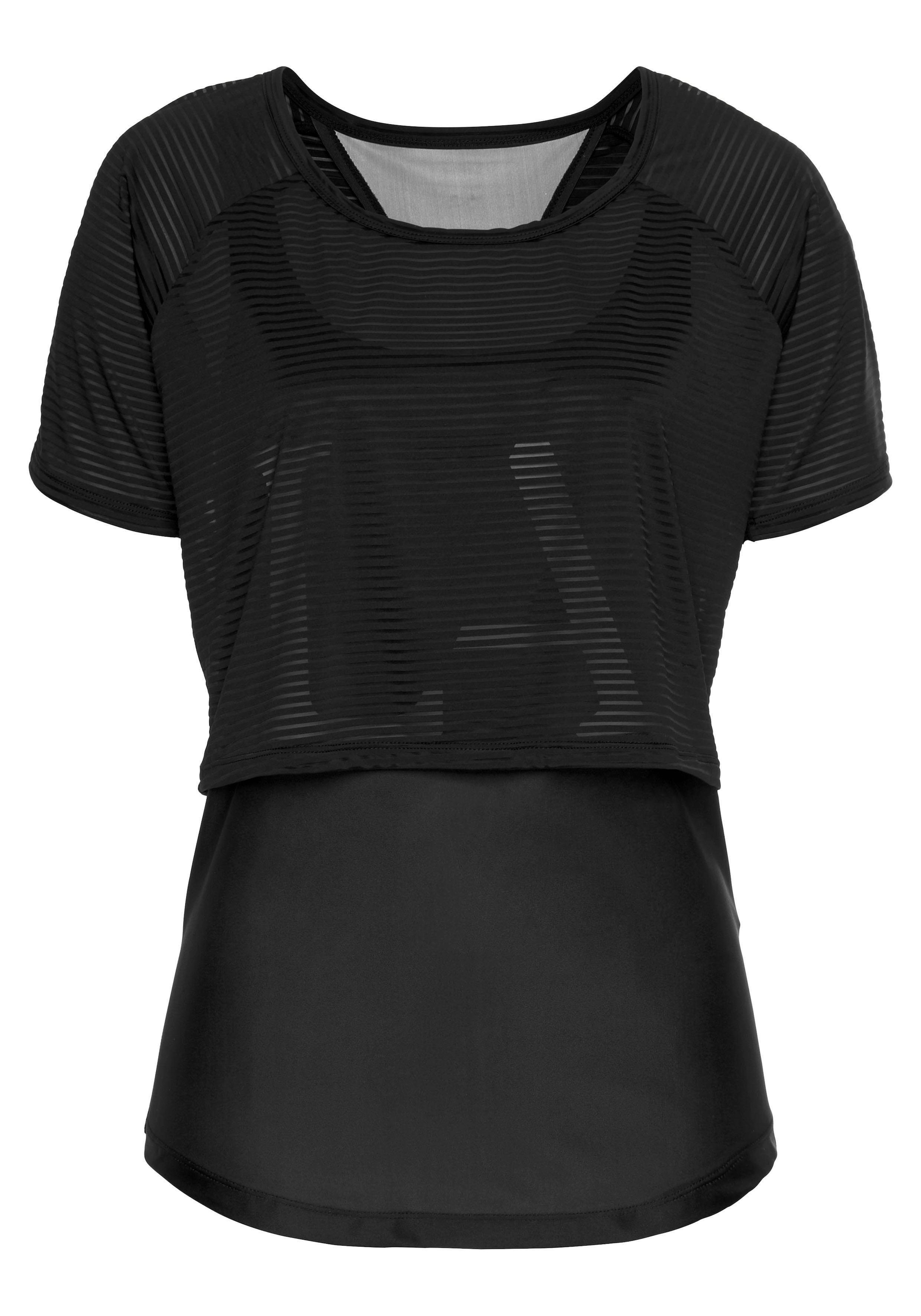 LASCANA ACTIVE Funktionsshirt »Digital Mauve«, 2 in 1 T-Shirt im Layer- Design online kaufen bei Jelmoli-Versand Schweiz