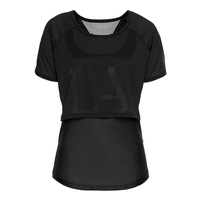 LASCANA ACTIVE Funktionsshirt »Digital Mauve«, 2 in 1 T-Shirt im Layer- Design online kaufen bei Jelmoli-Versand Schweiz