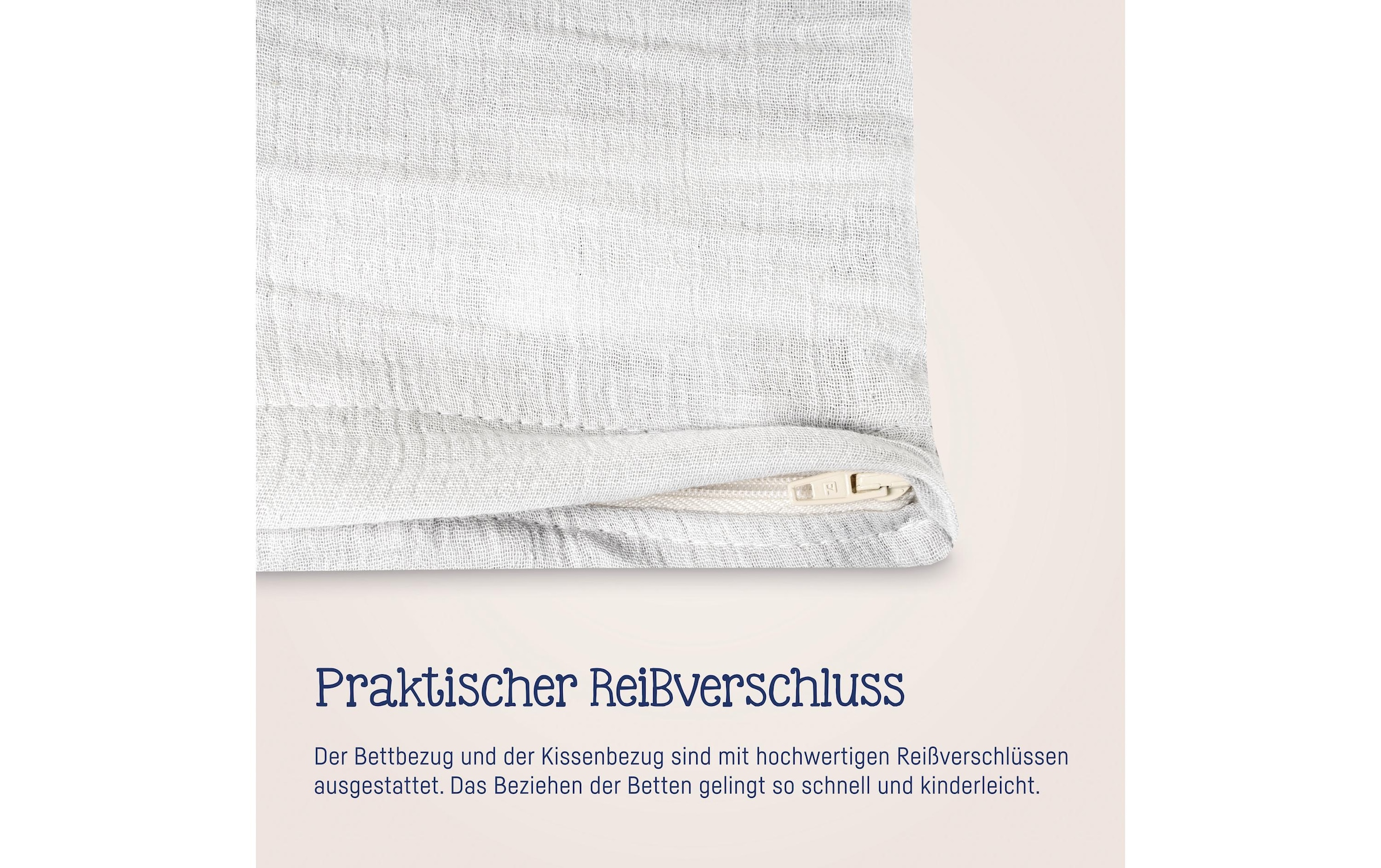 Julius Zöllner Kinderbettwäsche »Musselin Ivory 100 x 135 + 40 x 60 cm«