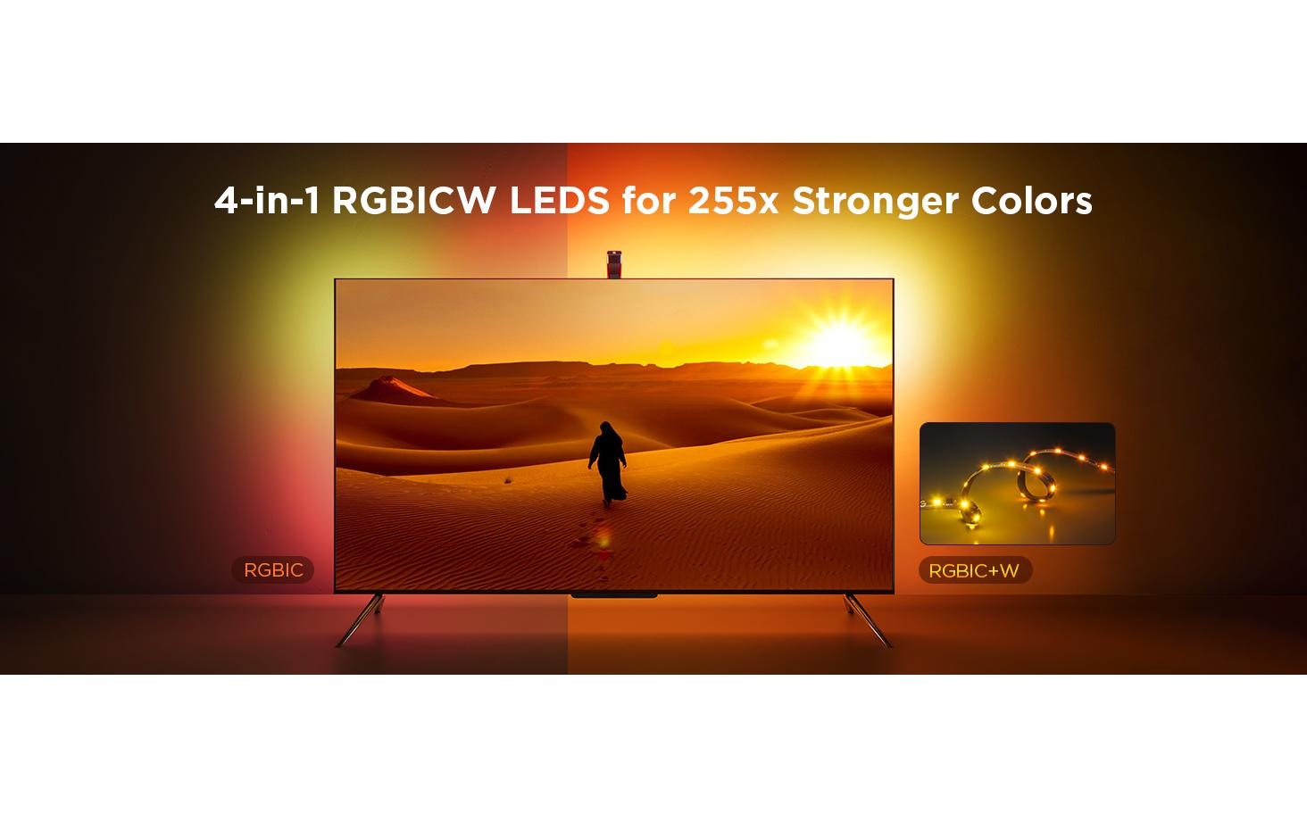 Govee LED Lichtleiste »Govee T3, 75-85, RGBICW, WiFi, BT«, 150 flammig