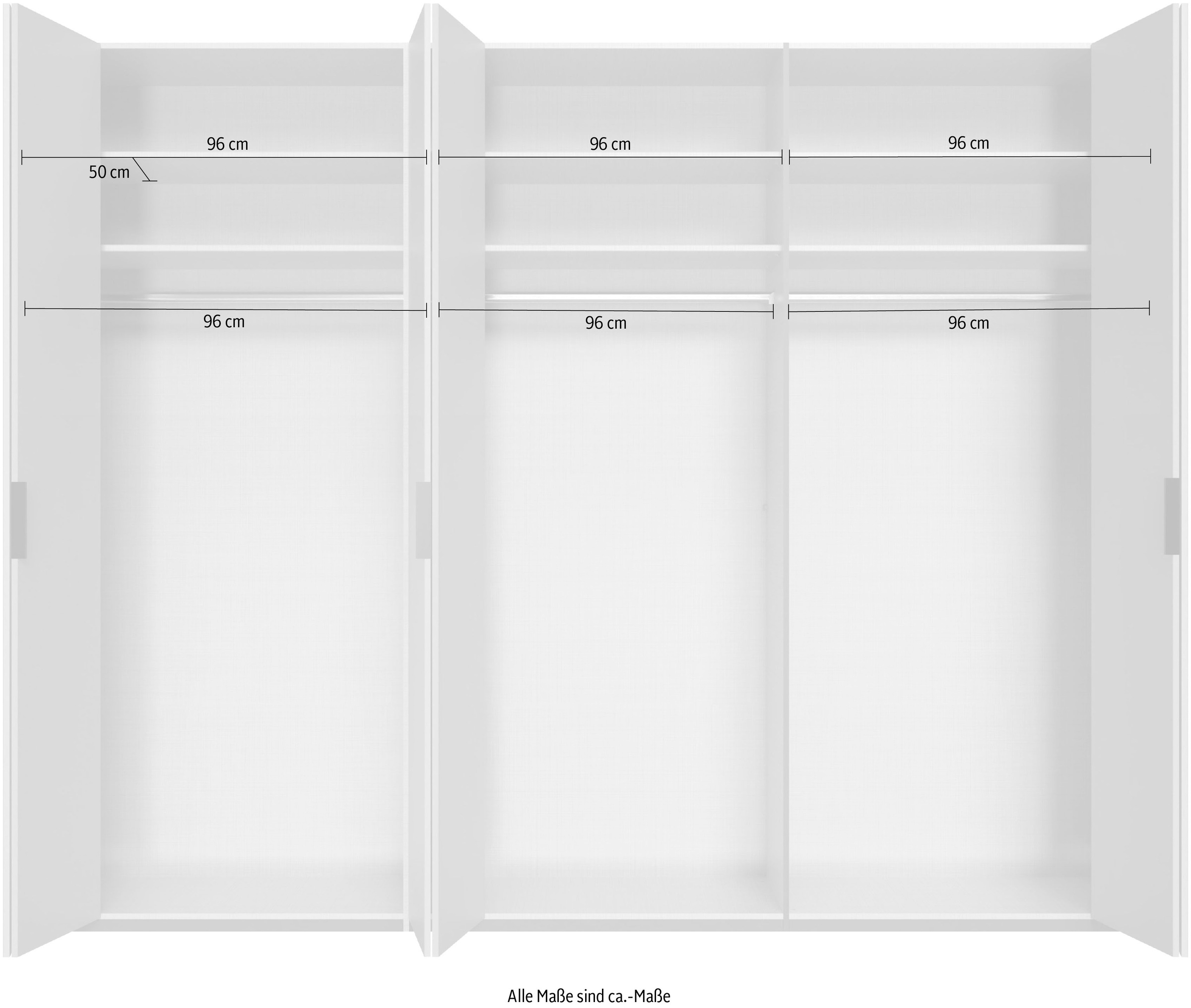 Wimex Kleiderschrank »Oxford by fresh to go, in 3 Breiten, Made in Germany«, (wahlweise mit oder ohne Spiegel), mit hochwertigen Falttüren für den perfekten Überblick