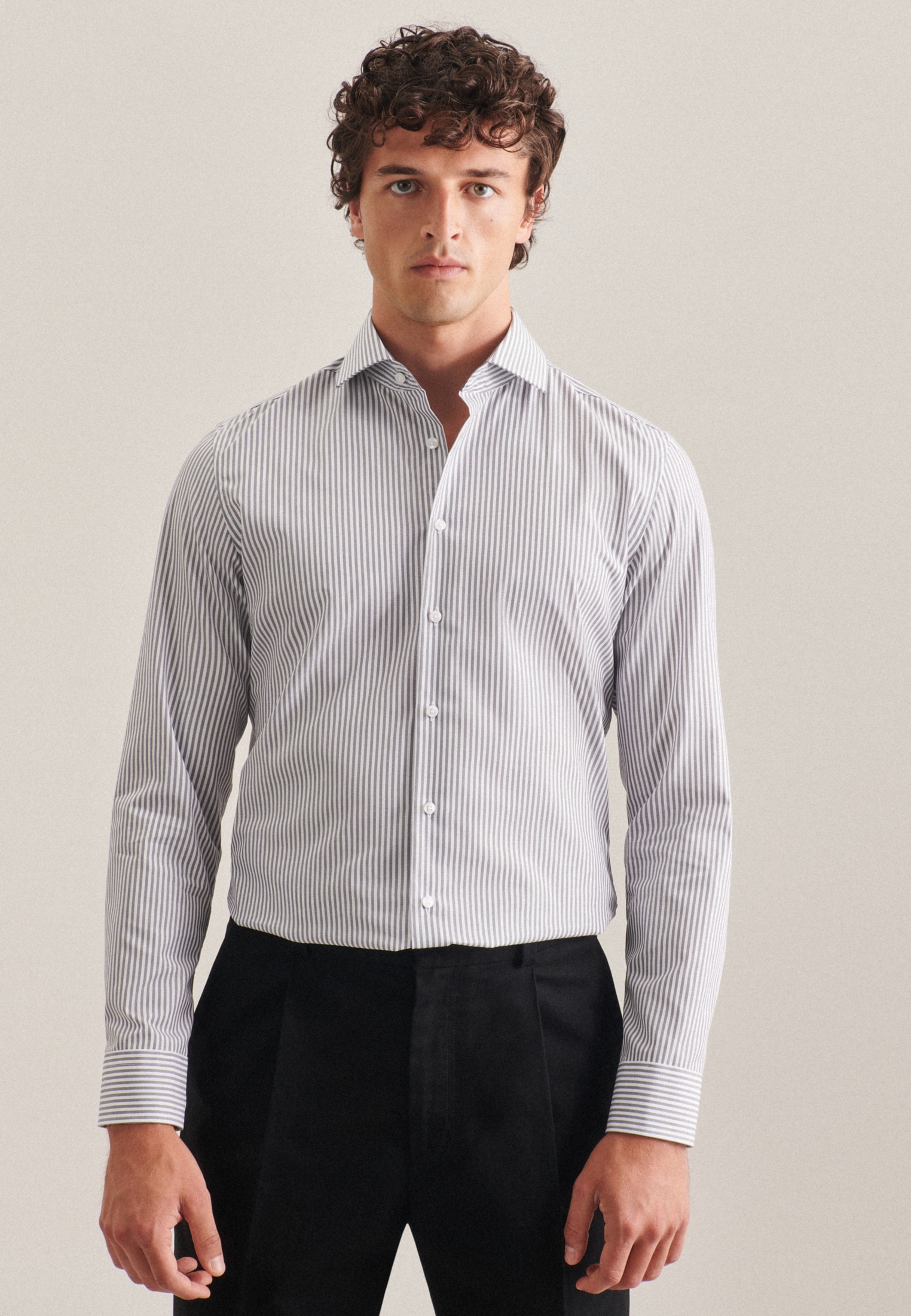 seidensticker Businesshemd »Schwarze Rose« Slim 1/1 Kentkragen Gestreift
