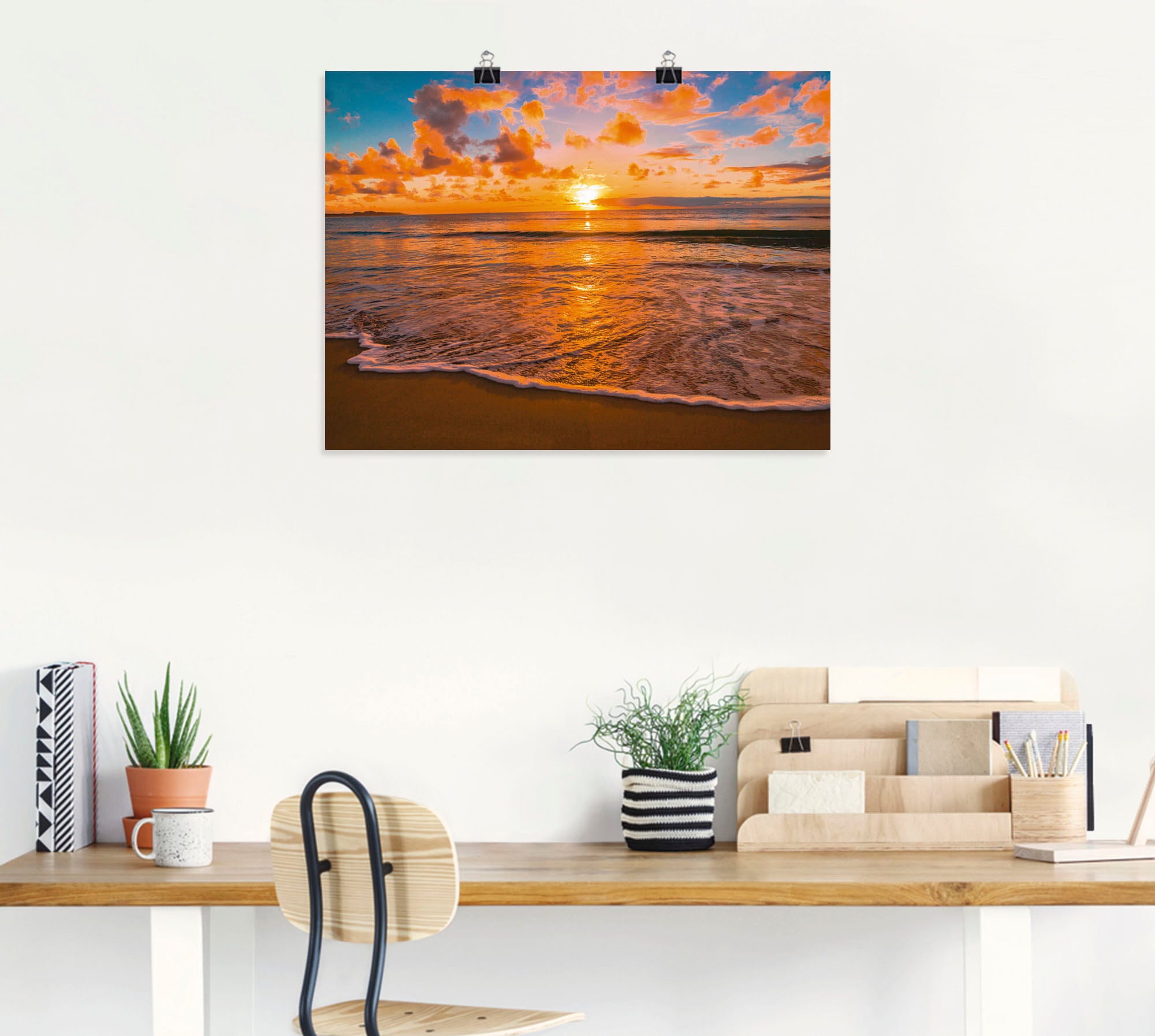 Artland Wandbild »Sonnenuntergang am Strand«, Sonnenaufgang & -untergang, (1 St.), als Leinwandbild, Poster in verschied. Grössen