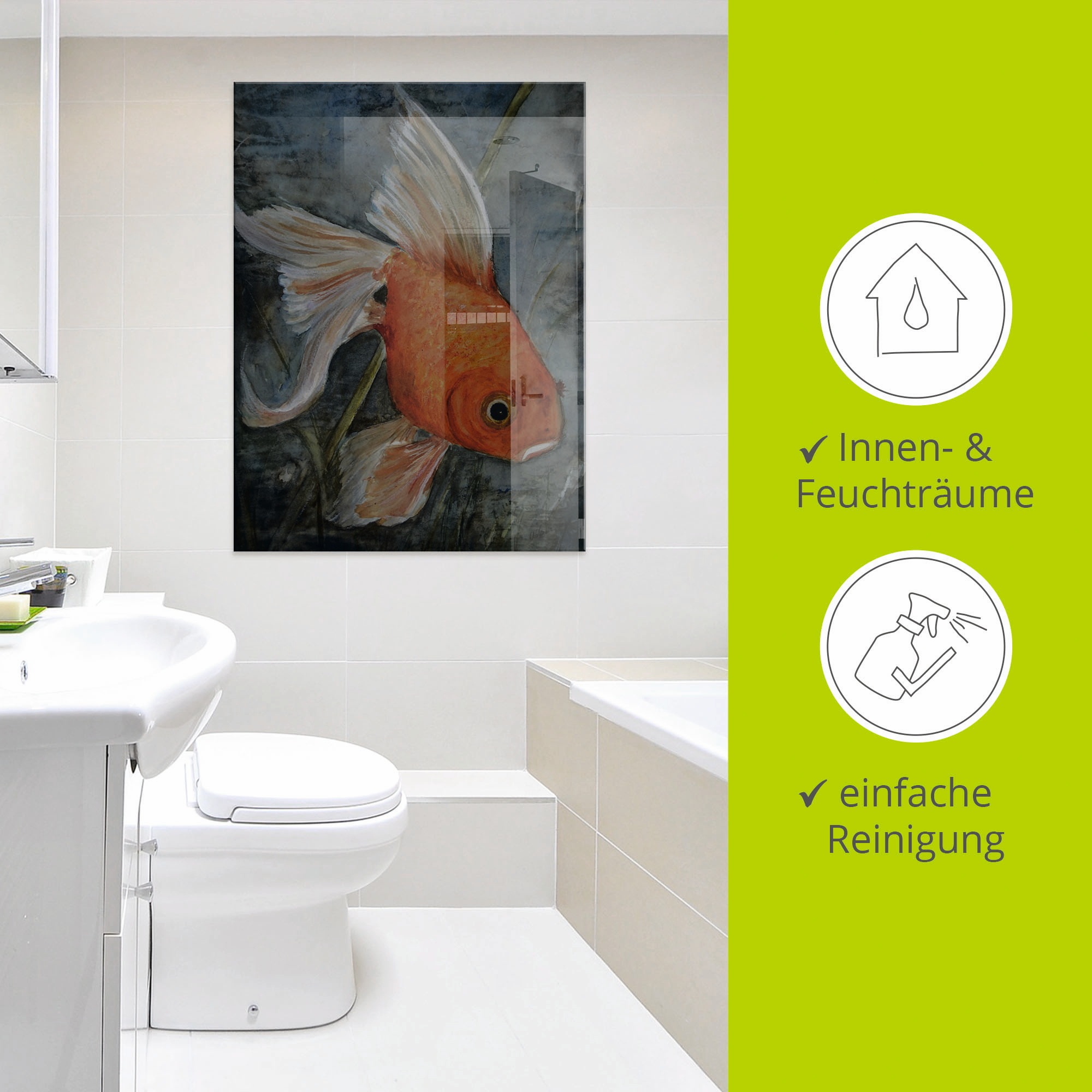 Artland Glasbild »Feng Shui - Goldfisch«, Wassertiere, (1 St.), in verschiedenen Grössen