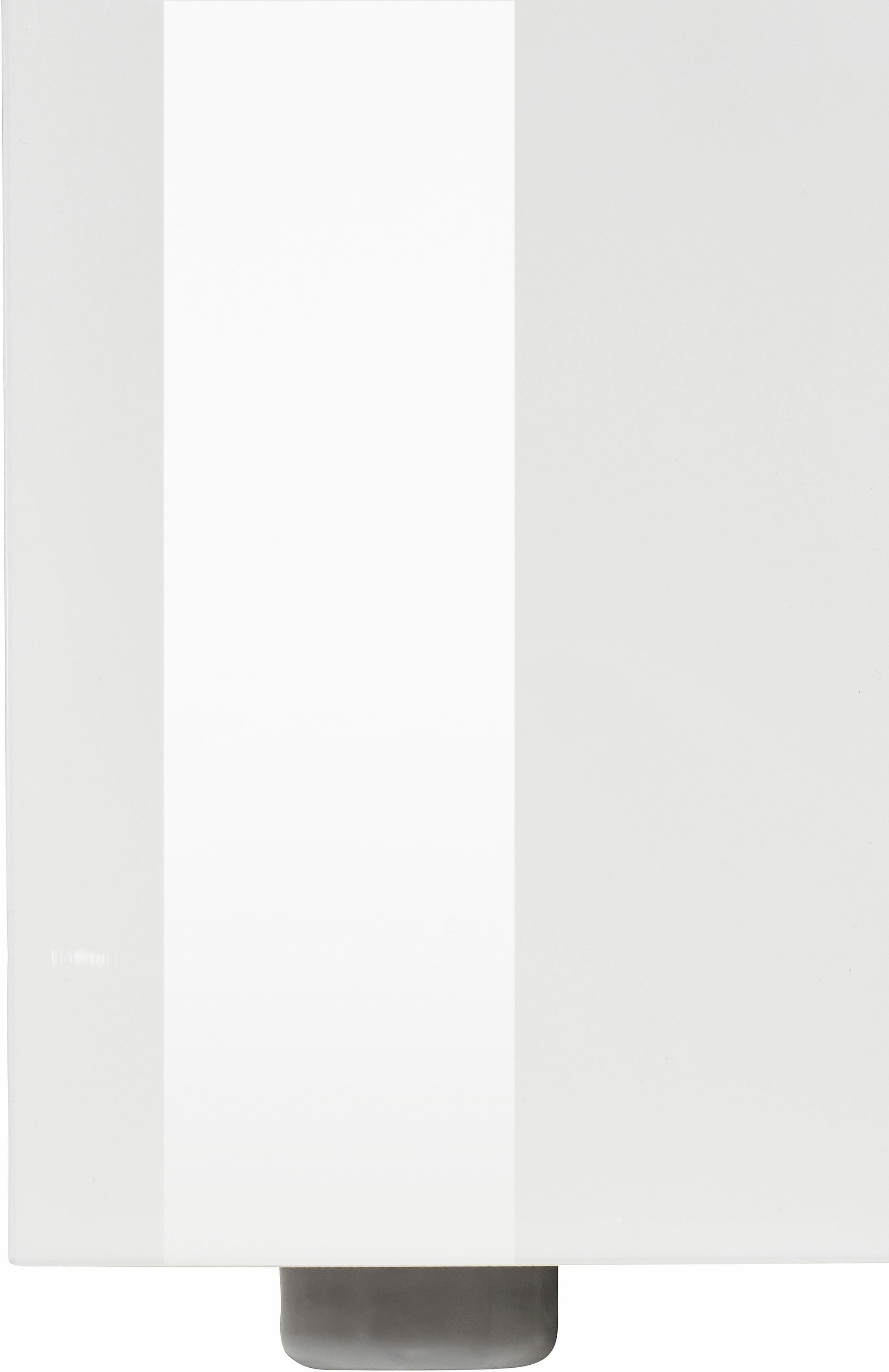 INOSIGN Wohnwand, (Set, 4 St., Set besteht aus 1 Hängevitrine, 1 Vitrine, 1 Lowboard und 1 Wandregal), weiss Korpus/ Front in Hochglanz, ohne Beleuchtung