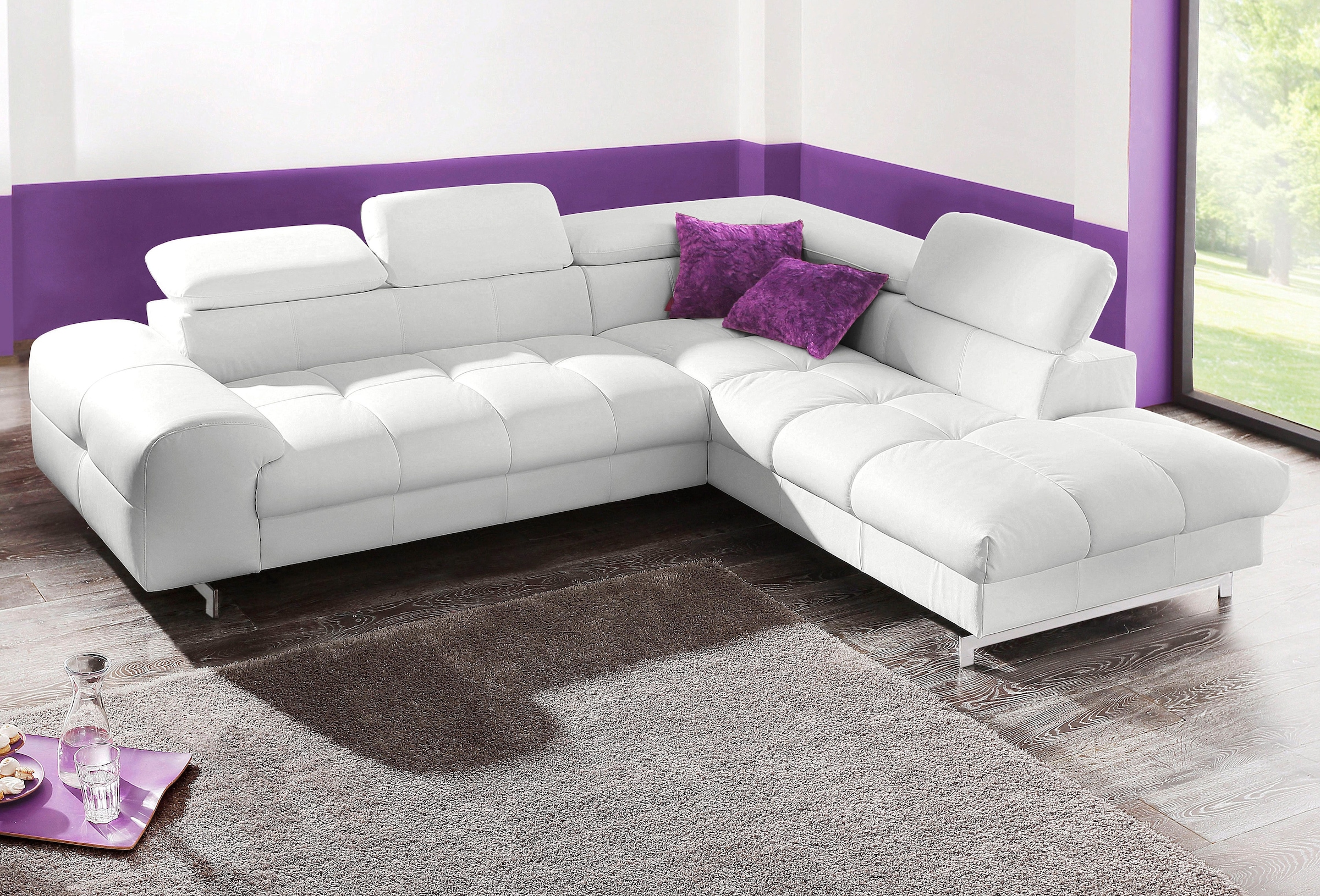 COTTA Ecksofa »Chef L-Form«, mit Kopfteilverstellung, wahlweise mit Bettfunktion