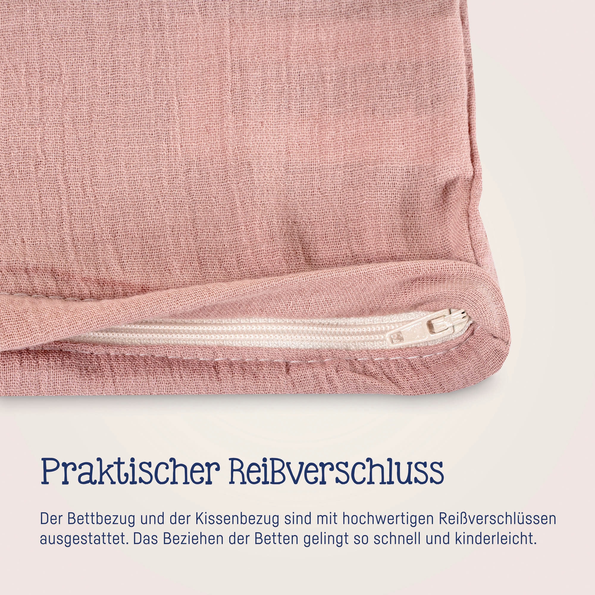 Julius Zöllner Kinderbettwäsche »Baby- und Kinderbettwäsche aus 100% Musselin«, erhältlich in den Grössen 80x80+35x40cm und 100x135+40x60cm