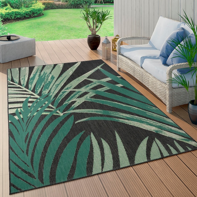 Paco Home Teppich »Ostende 552«, rechteckig, Flachgewebe, Motiv  Palmenblätter, In- und Outdoor geeignet, Wohnzimmer online kaufen |  Jelmoli-Versand