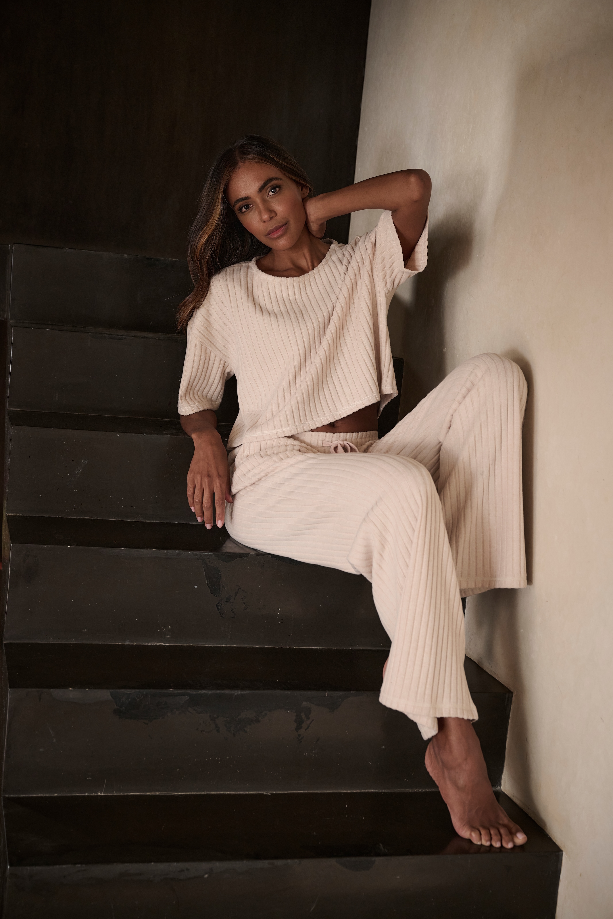 LASCANA 3/4-Arm-Shirt »/Loungeshirt/Strickshirt«, aus weichem Strick, Loungewear