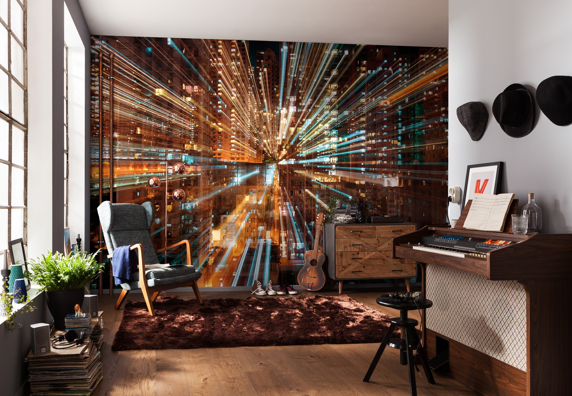 Komar Vliestapete »Vlies - Fusion - Grösse 368 x 248 cm«, bedruckt, Wohnzimmer, Schlafzimmer