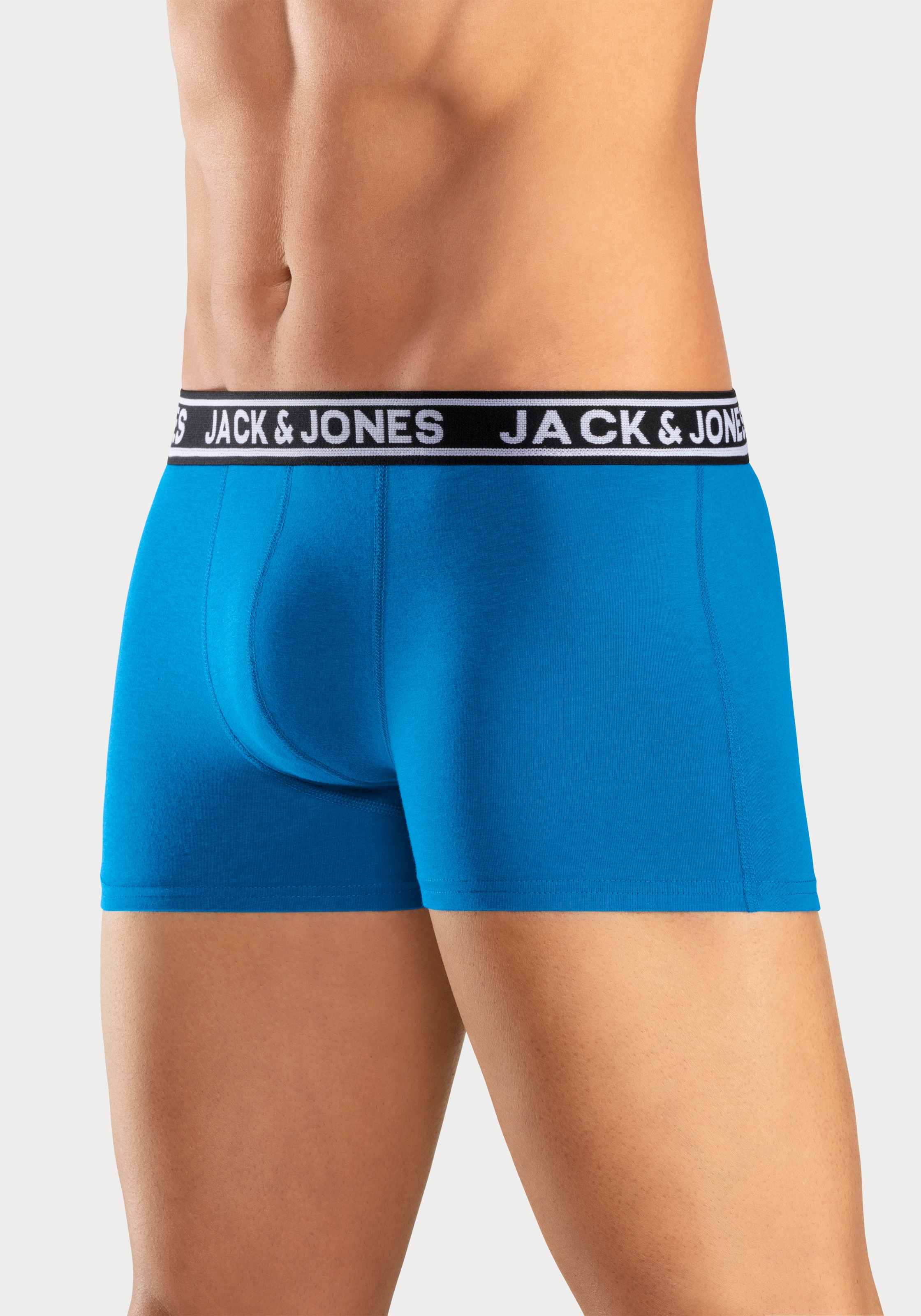 Jack & Jones Trunk »JACCRISP im 6er Pack mit Logobund und Stretchkomfort«, (Packung, 6 St.), unifarben mit Farbeinsatz, modisch, eng anliegend, Baumwollmischung