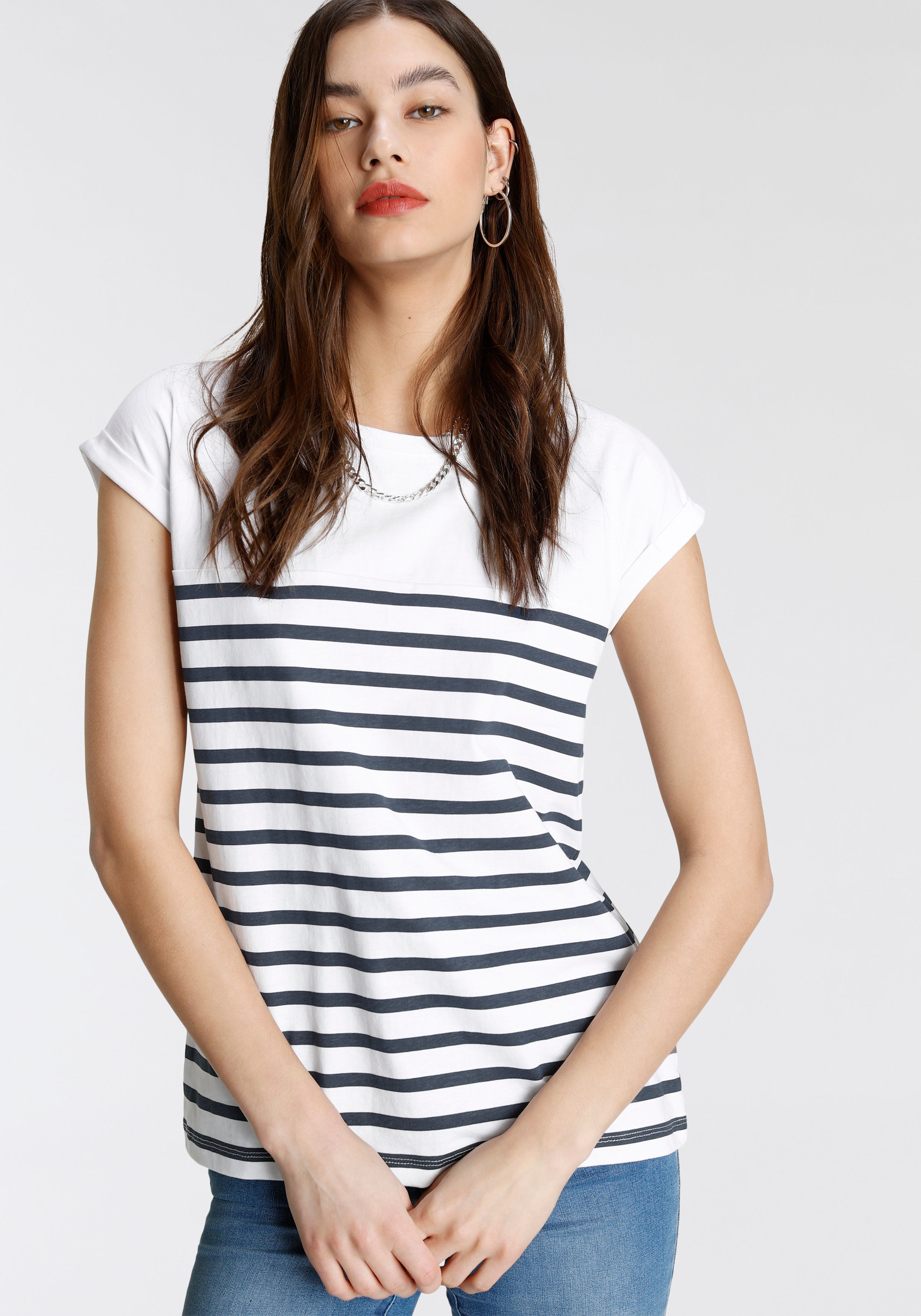 Tamaris T-Shirt, mit Rundhalsausschnitt - NEUE KOLLEKTION kaufen