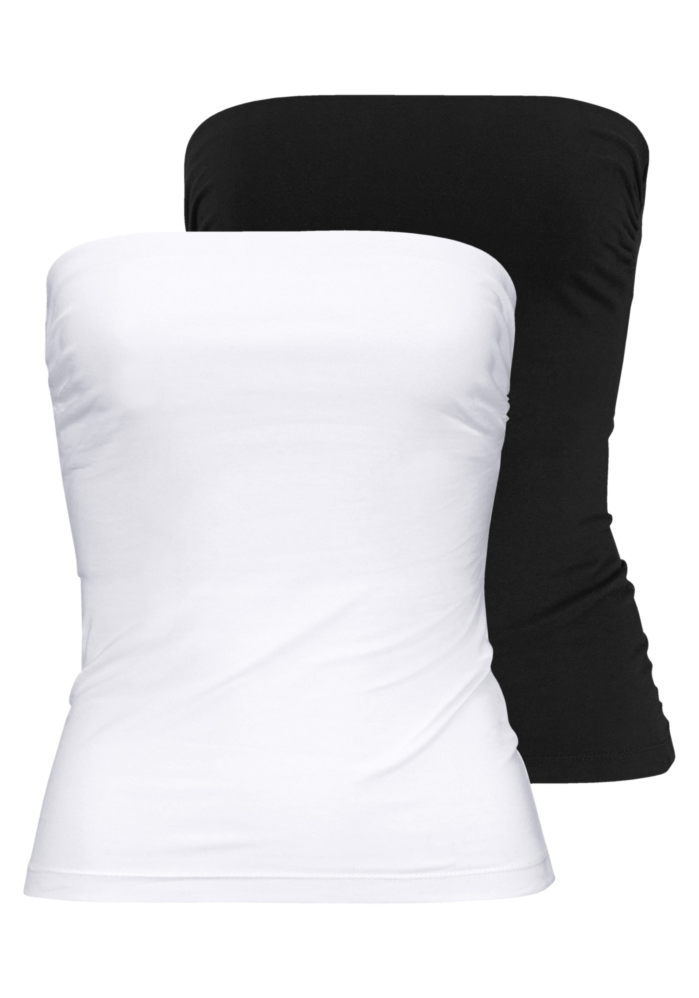 Melrose Bandeautop, (Packung, 2 tlg.), figurbetonter Schnitt