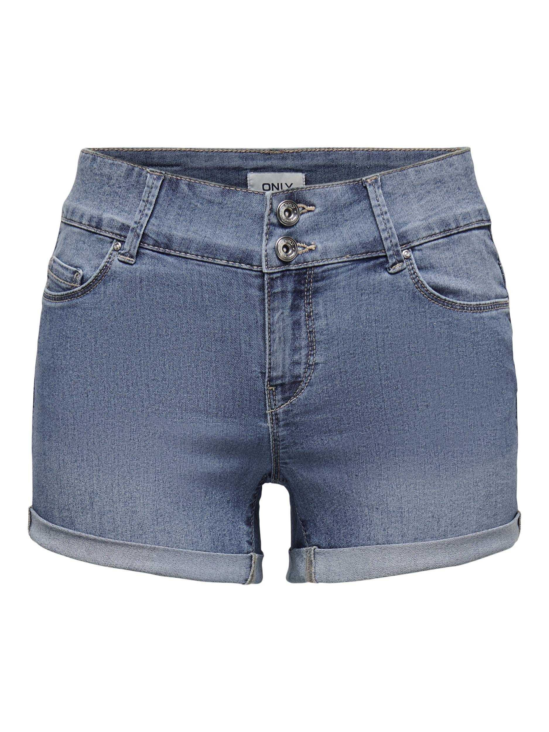 ONLY Jeansshorts »ONLCARMEN REG SHORTS WIDE WB DNM PIM«, mit Umschlag am Saum