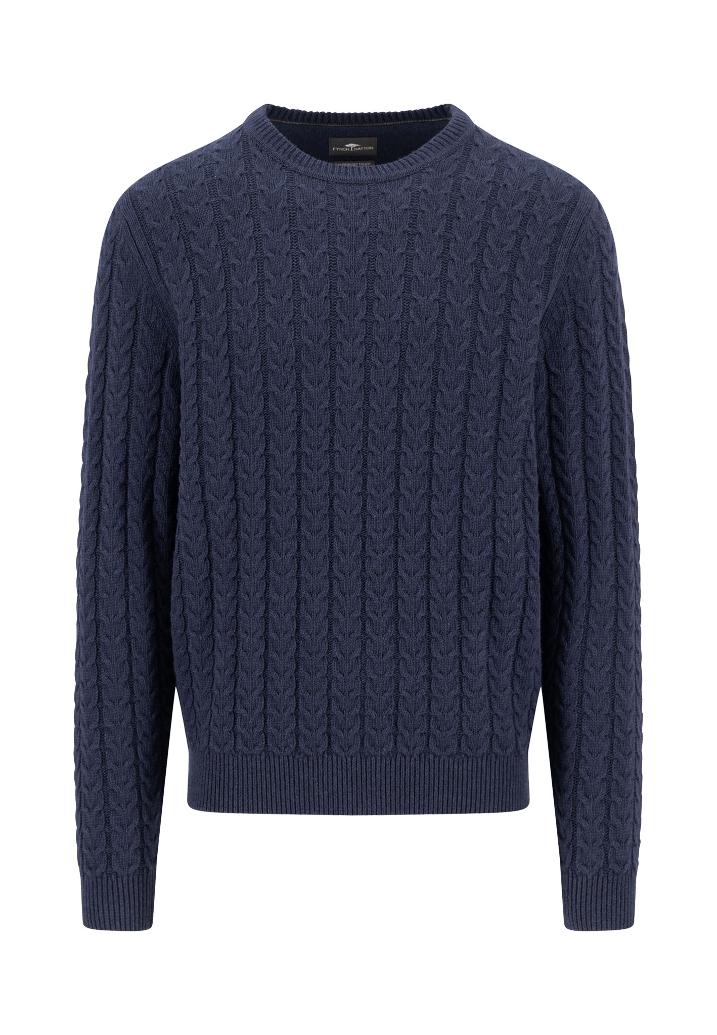 FYNCH-HATTON Strickpullover mit Zopfmuster und Wolle