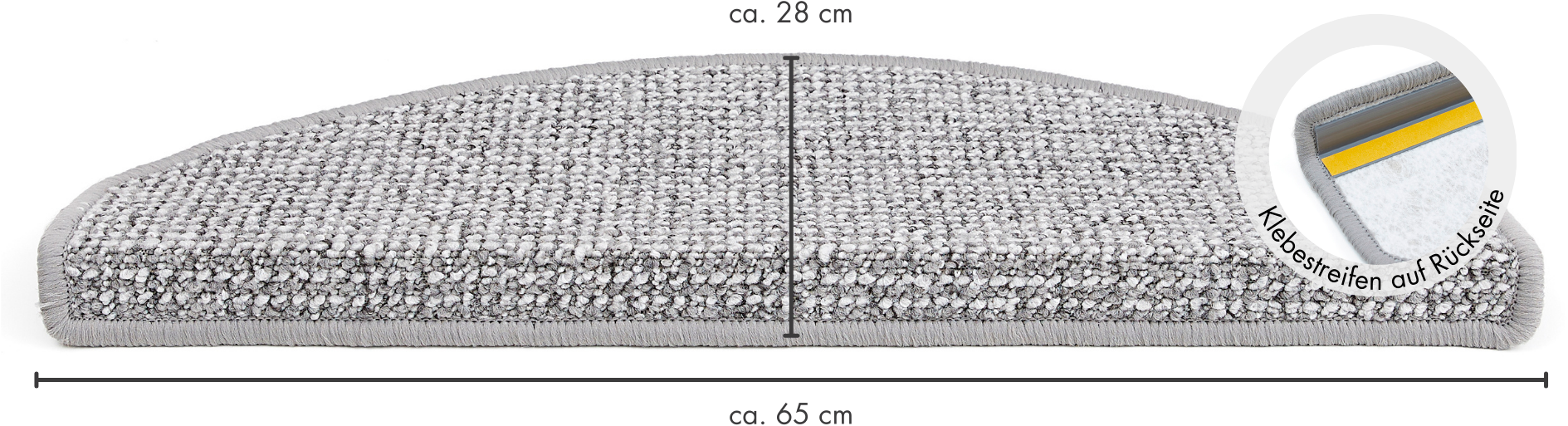 Andiamo Stufenmatte »Saragossa, Made in Netherlands«, halbrund, 6,5 mm Höhe, meliert, selbstklebend, strapazierfähig, 15 Stück in einem Set