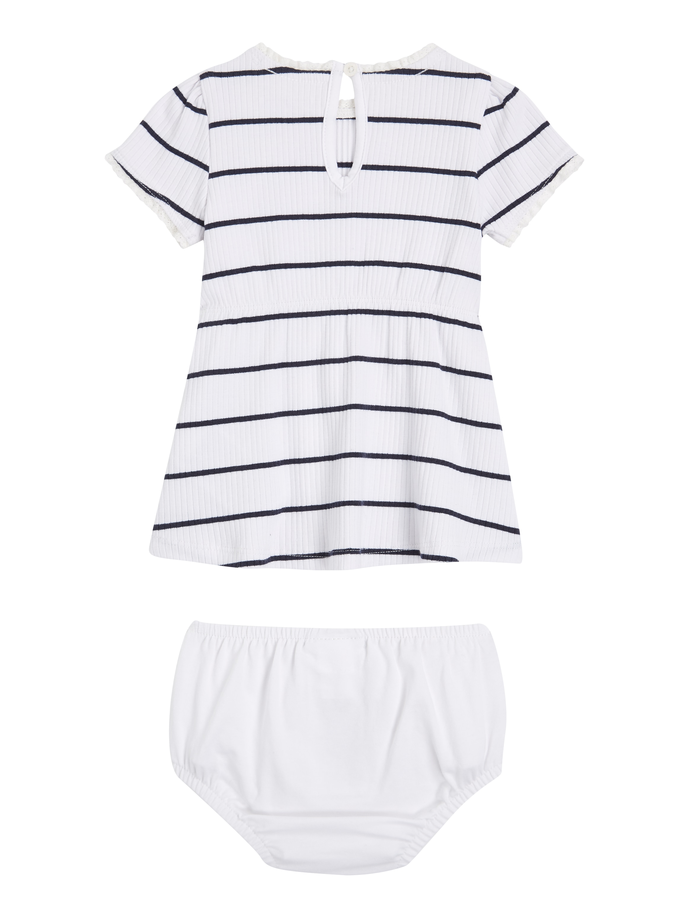 Tommy Hilfiger Minikleid »BABY STRIPED RIB DRESS S/S«, (2 tlg.), Baby bis 2 Jahre