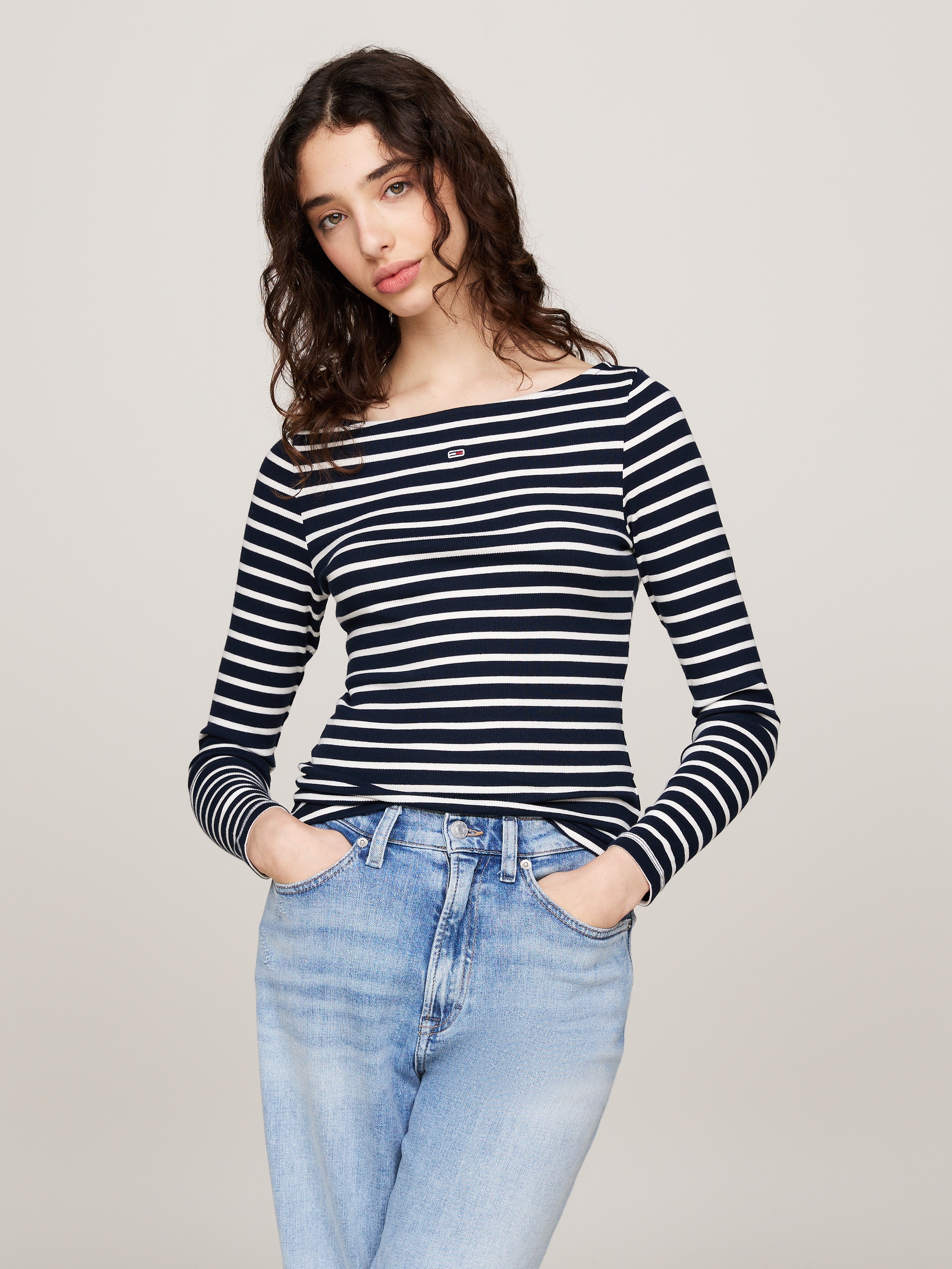 Tommy Jeans Langarmshirt »TJW BRETON STRIPE LS« im Streifendesign
