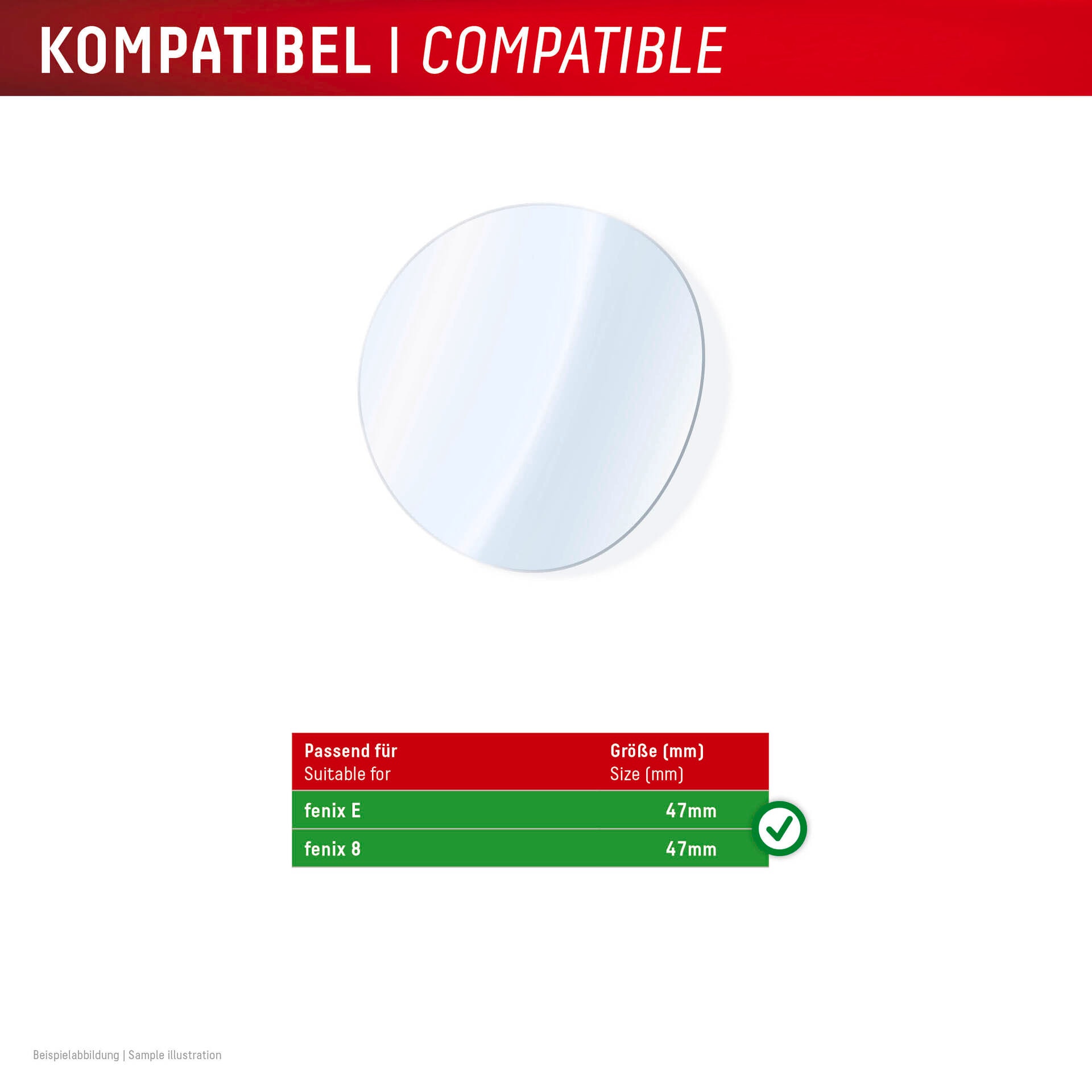 Displex Displayschutzglas »Smartwatch Glass Unbreakable Protector«, für Garmin fenix E 47 mm-Garmin fenix 8 47 mm, (Packung, 2x Hybrid Glass), Displayschutzfolie, Schutzfolie, Bildschirmschutz, kratz- & stossfest