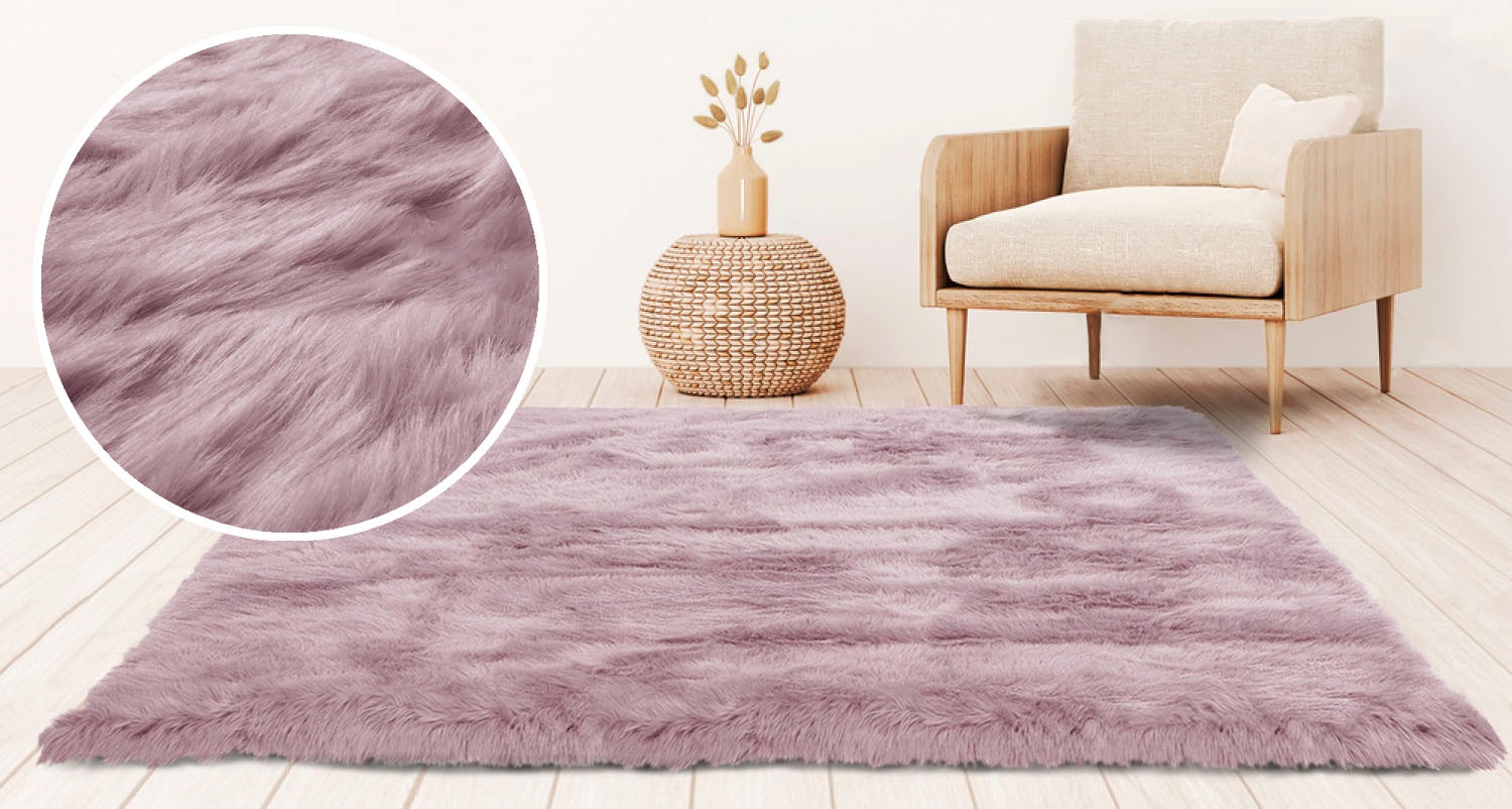 Home affaire Fellteppich »Valeria«, rechteckig, 60 mm Höhe, Kunstfell, besonders weich und flauschig, fussbodenheizungsgeeignet, pflegeleicht, ideale Teppiche für Wohnzimmer, Schlafzimmer und Esszimmer
