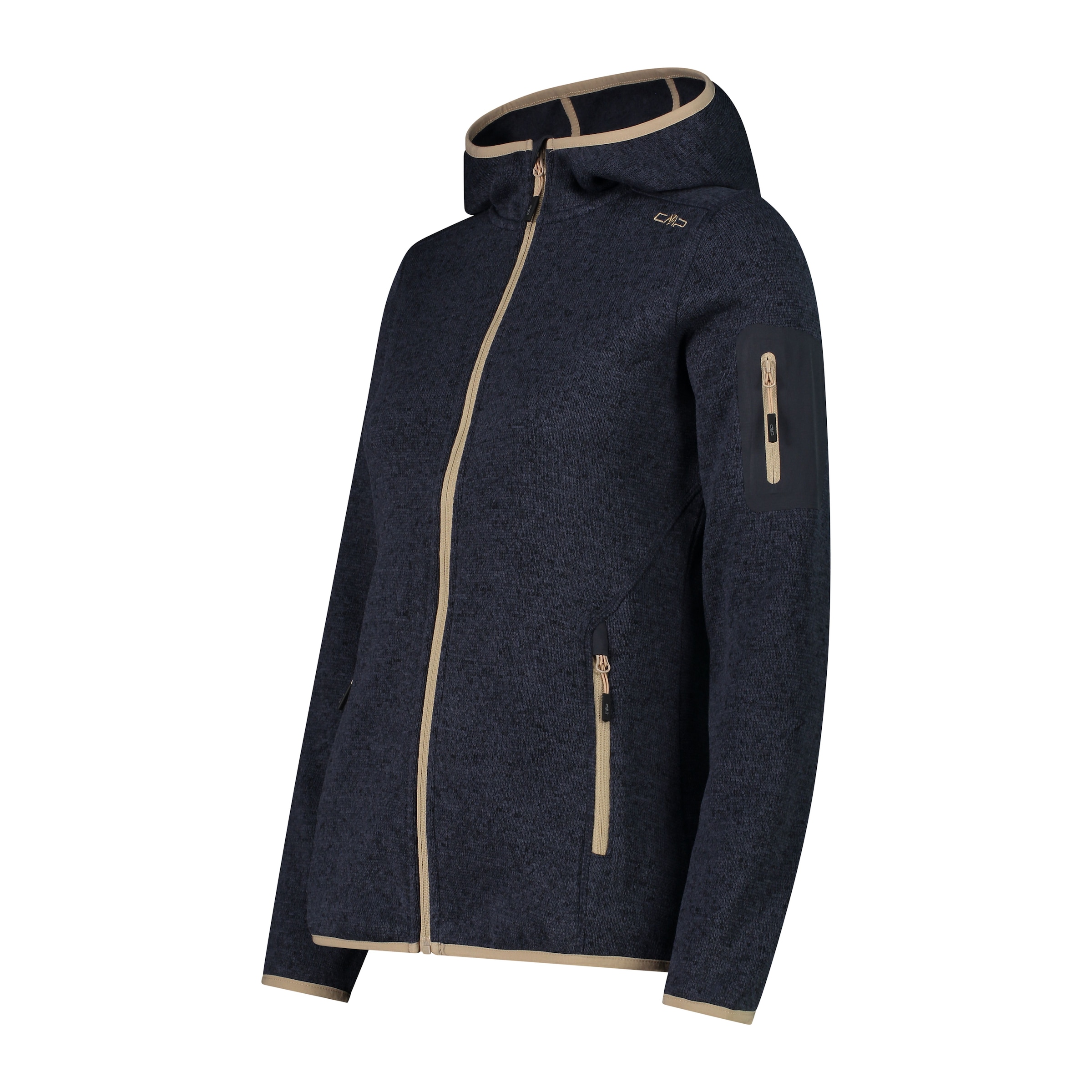 CMP Strickfleecejacke »KNITTED MELANGE HOODY WOMAN HOODY«, mit Kapuze, Wärmend und