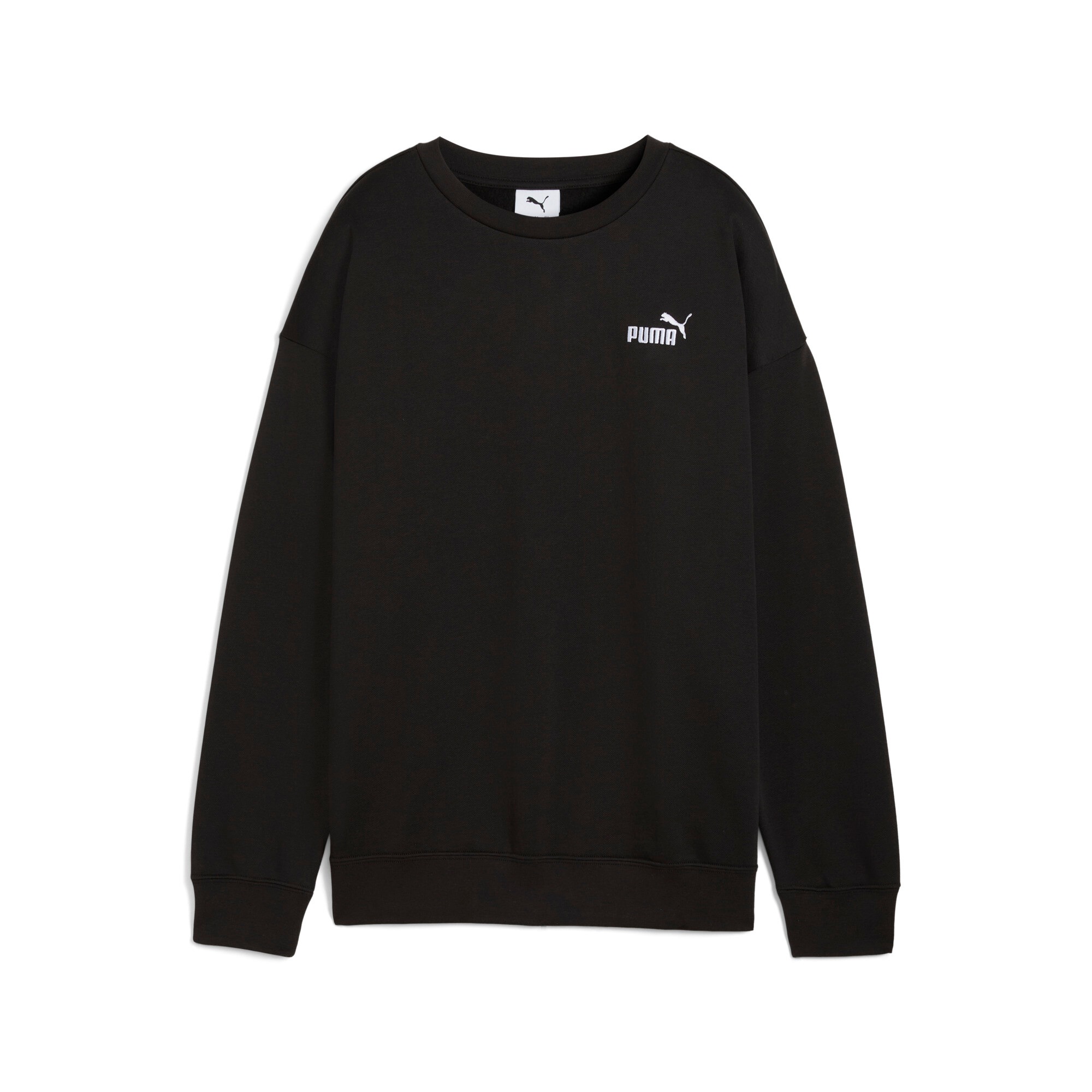 PUMA Langarmshirt »ESS SMALL NO. 1 LOGO RELAXED CREW FL« sportlicher Stil, Rundhalsausschnitt, aus Baumwollmischung