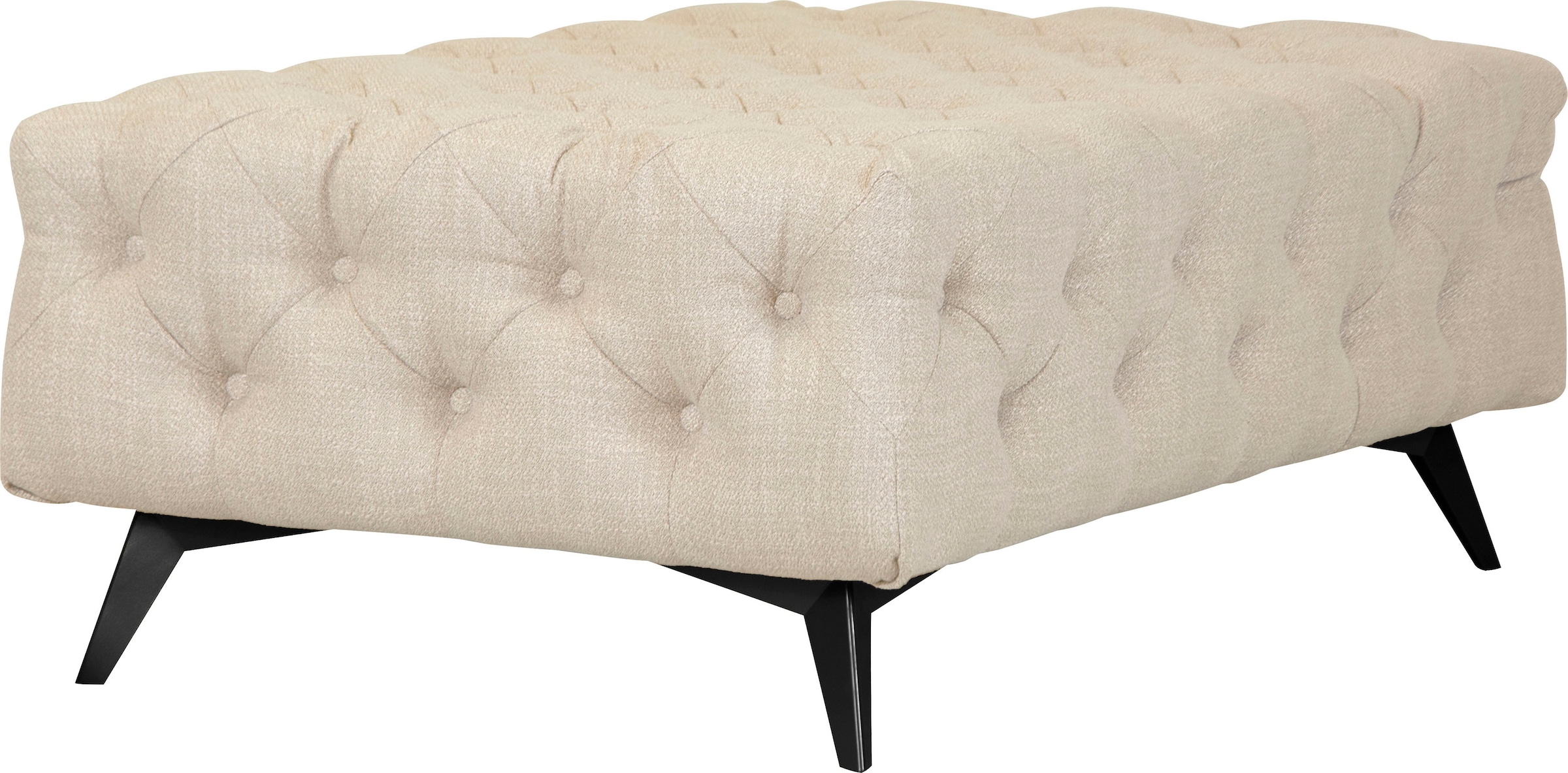 Leonique Polsterhocker »Glynis«, aufwändige Knopfheftung, moderne Chesterfield Optik, Fussfarbe wählbar