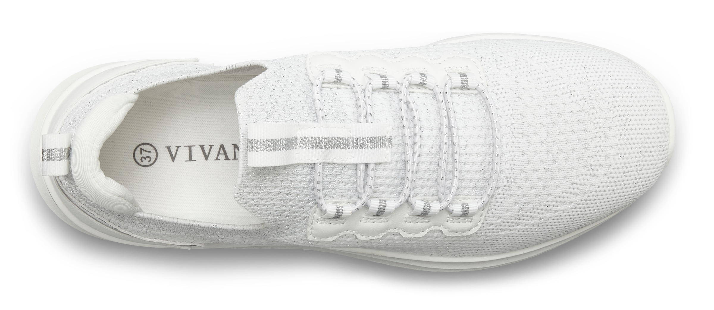 Vivance Sneaker »Freizeitschuh, Halbschuh,«, aus Textil zum Reinschlüpfen mit elastischen Schnürbändern VEGAN
