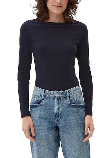 s.Oliver Langarmshirt, mit U-Boot-Ausschnitt
