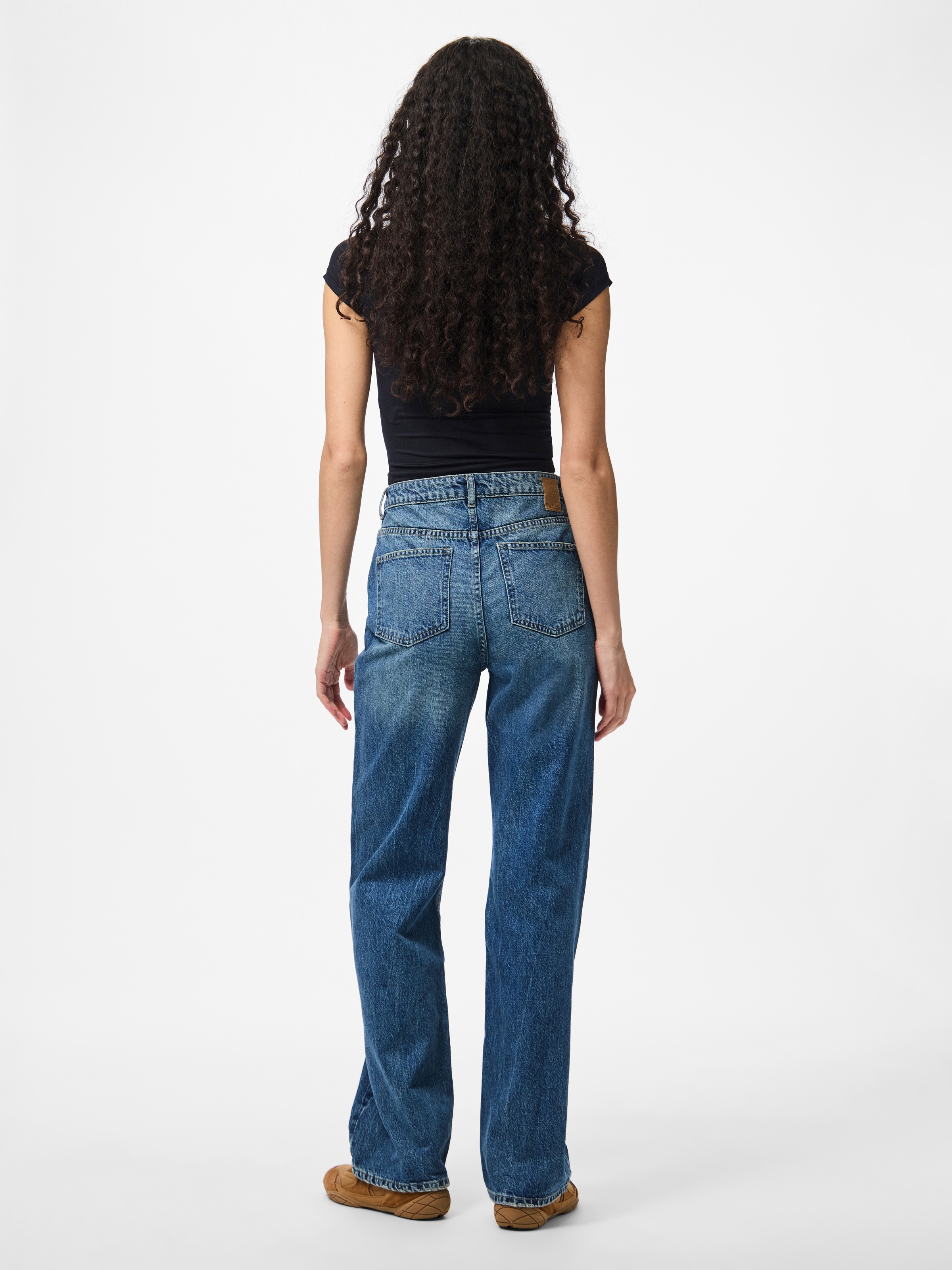 pieces High-waist-Jeans »PCKATE HW STRAIGHT JEANS MB NOOS BC«
