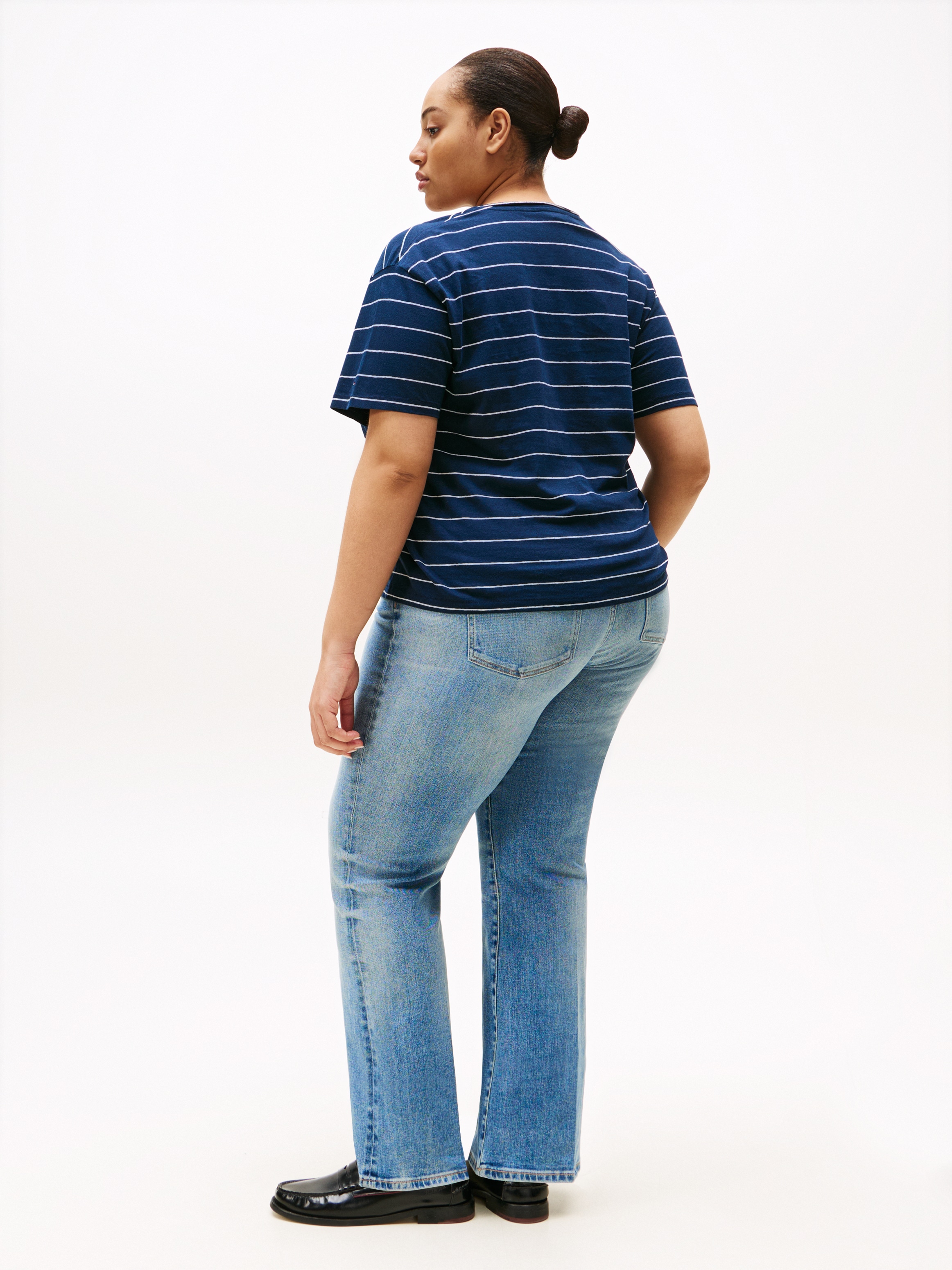 Tommy Hilfiger Curve V-Shirt »CRV MODERN CO LINEN V-NK SS«, in Grossen Grössen
