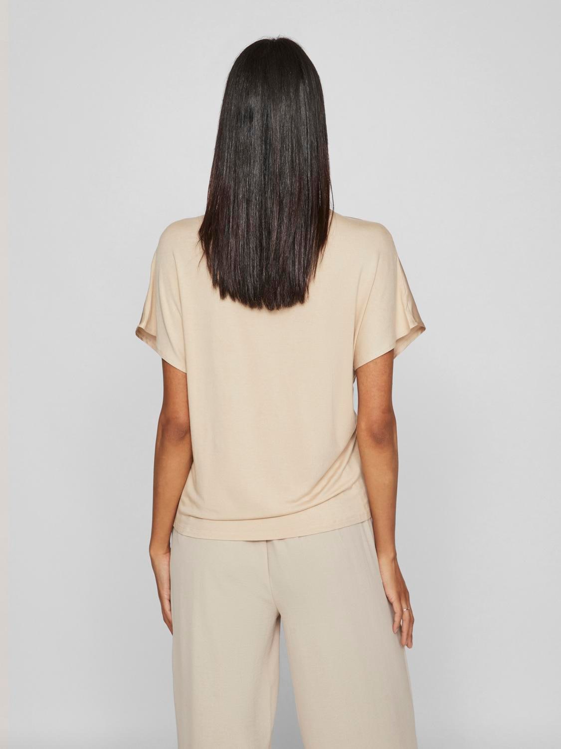 Vila V-Shirt »VIELLETTE V-NECK S/S SATIN TOP - NOOS«