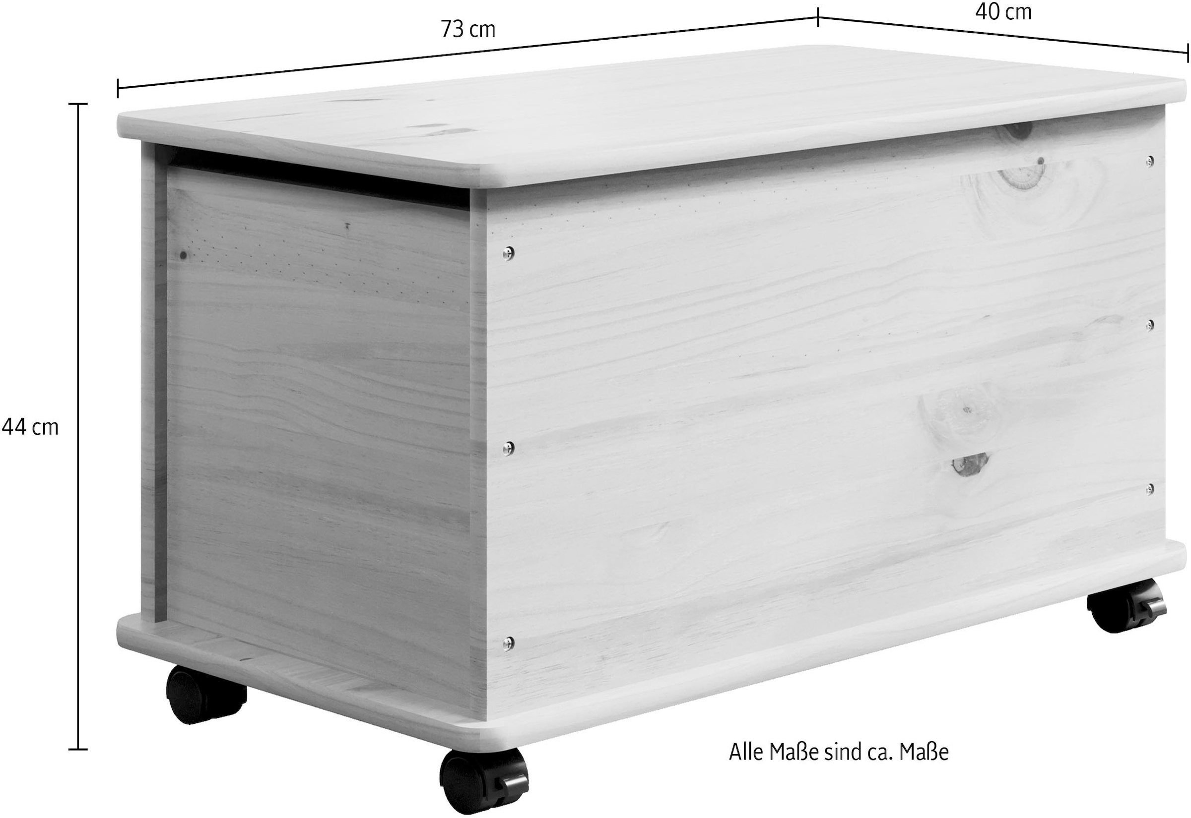 welltime Badkommode »Thale«, (1 St.), Aus lackiertem Massivholz - Auf Rollen - Masse (B/T/H) 73/40/44 cm