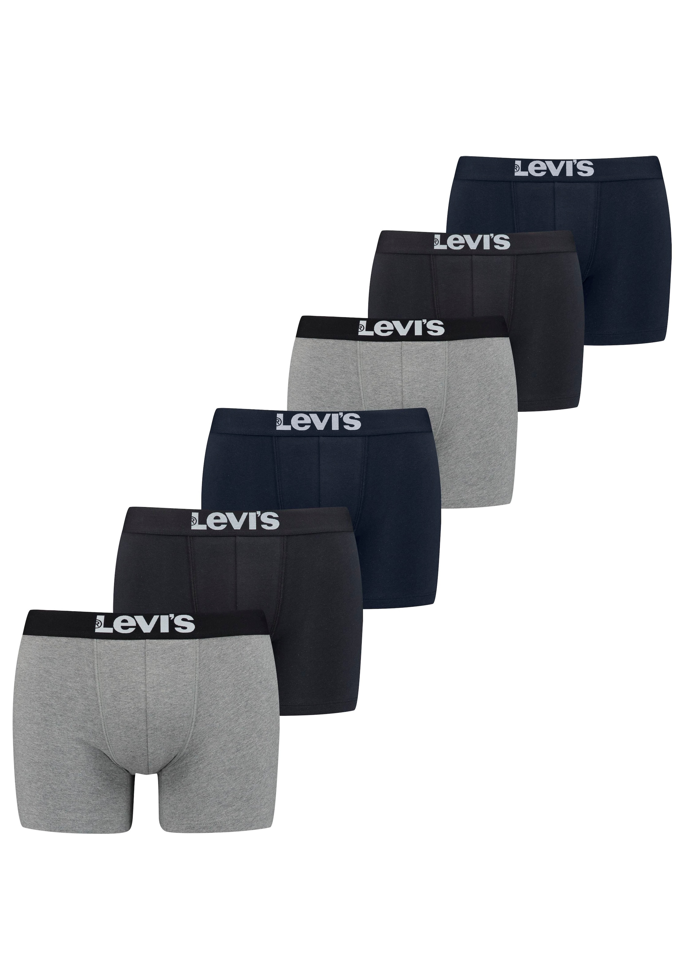 Levi's® Boxershorts Packung, 6er-Pack, mit breitem Logobund