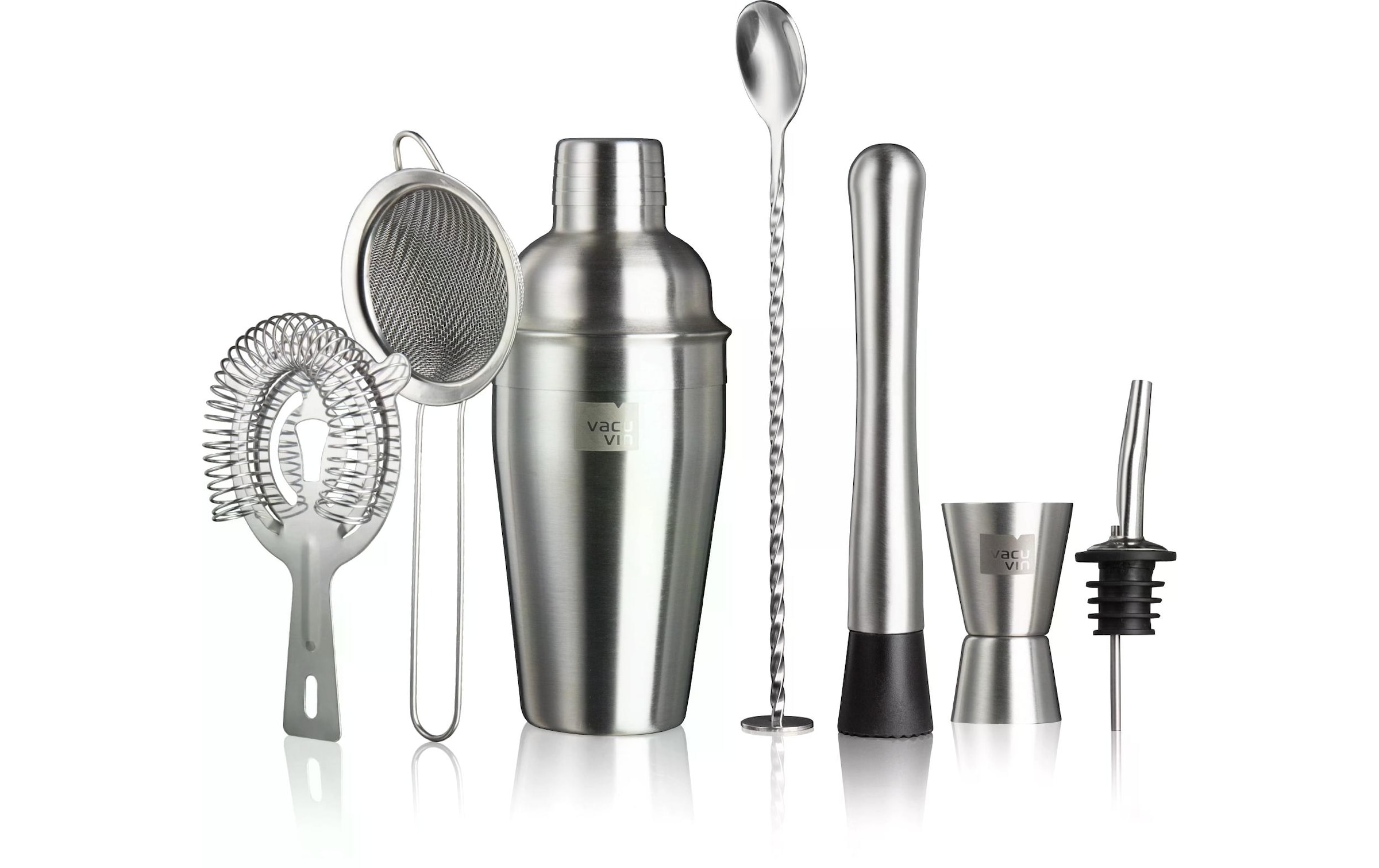 VACUVIN Cocktail Shaker »Cocktail Set 7-teilig 550 l, Silberfarben«, (7 tlg.)