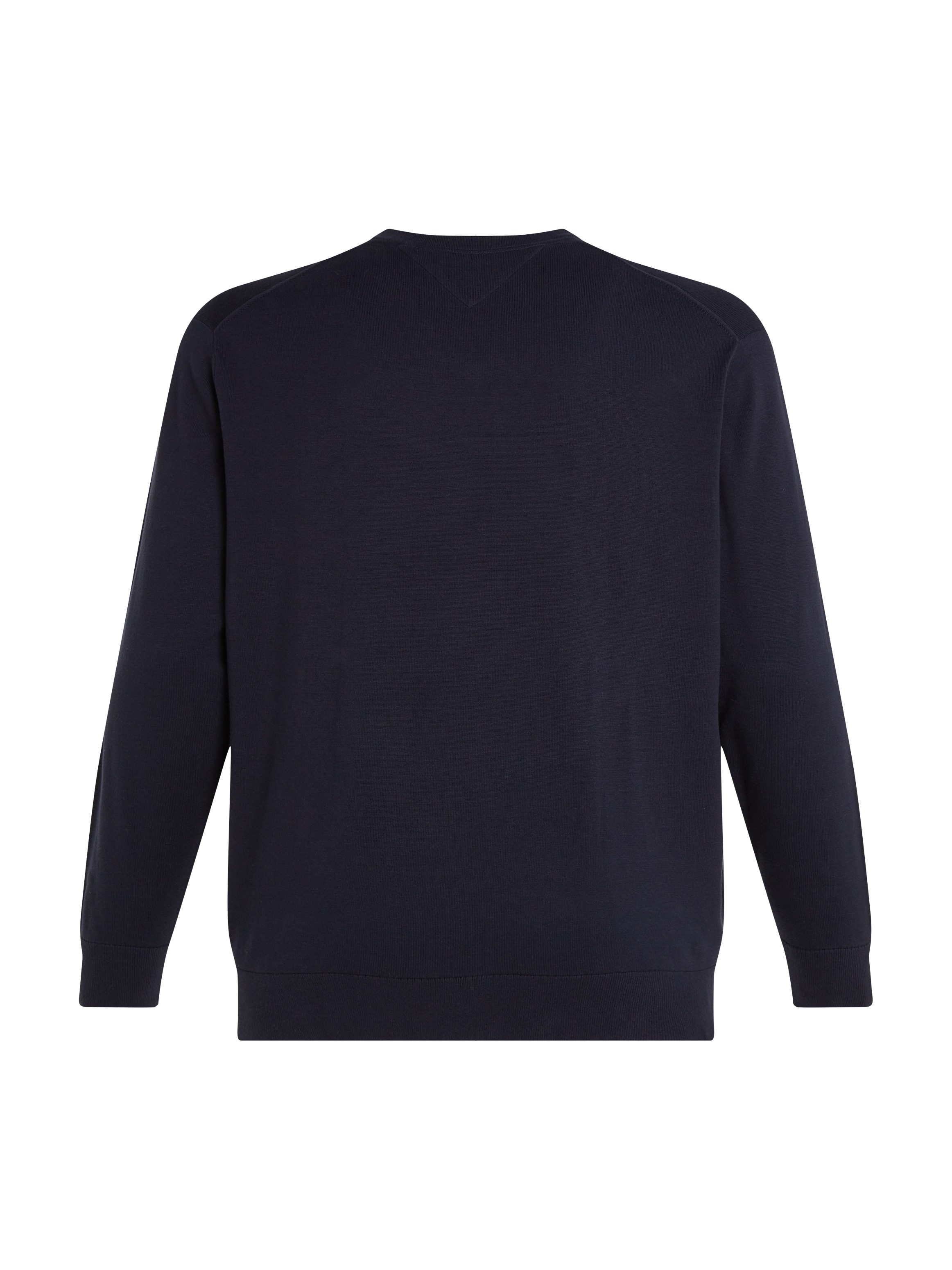 Tommy Hilfiger Big & Tall V-Ausschnitt-Pullover »BT-WCC ESSENTIAL V NECK-B«, Grosse Grössen mit Logostickerei