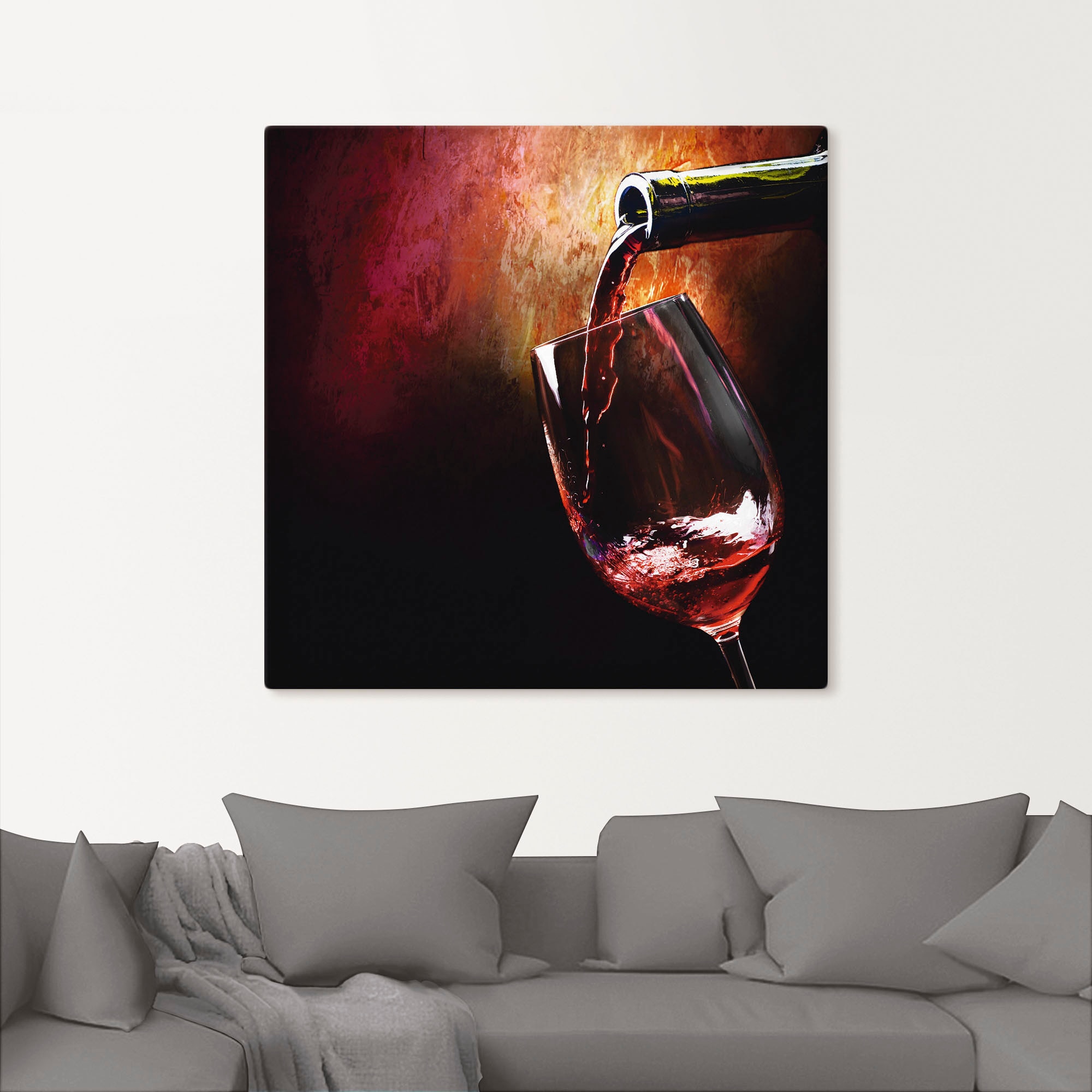 Artland Wandbild »Wein - Rotwein«, Getränke, (1 St.), als Alubild, Outdoorbild, Leinwandbild, Poster, Wandaufkleber
