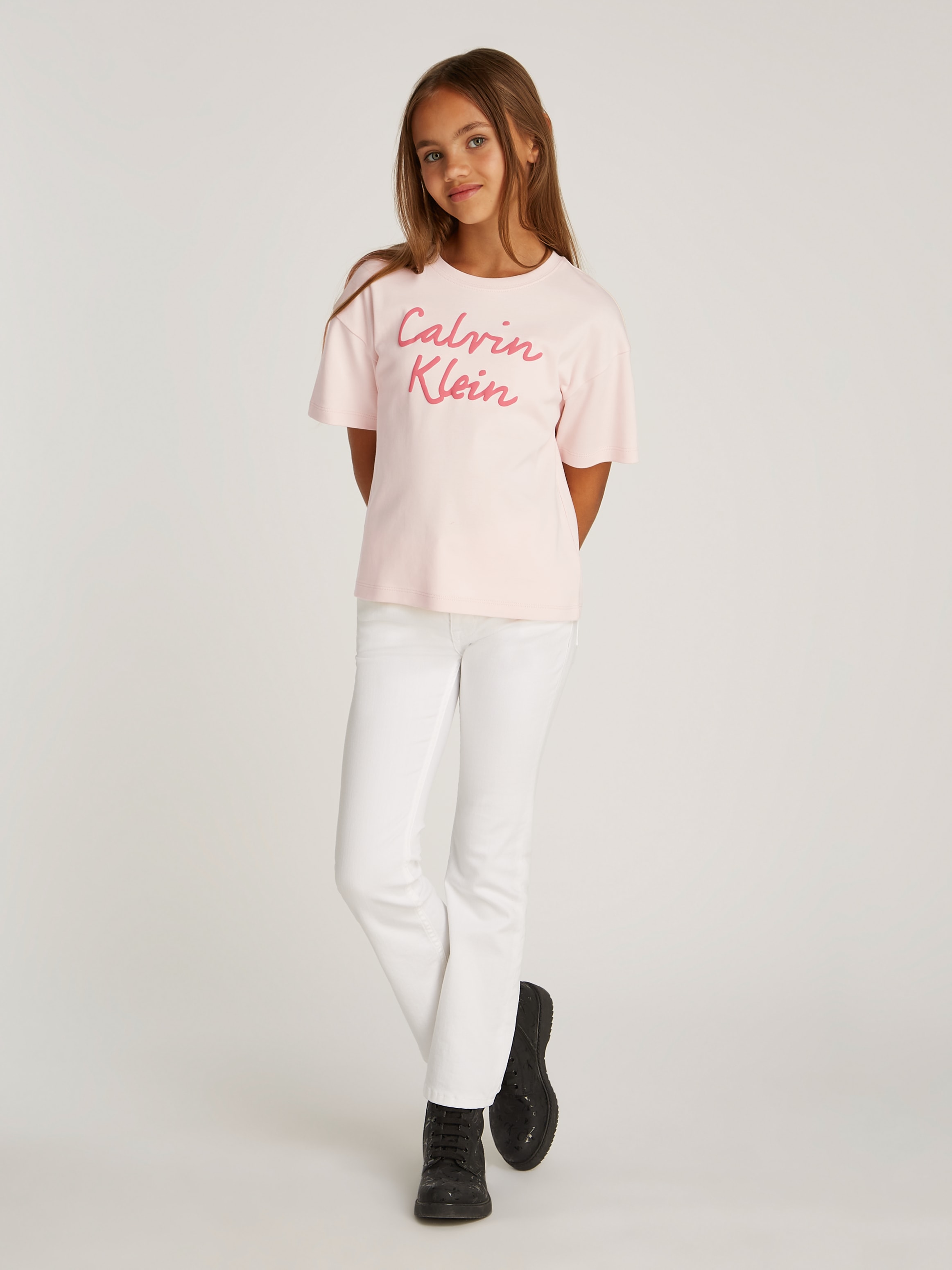 Calvin Klein Jeans T-Shirt »SCRIPT LOGO BOXY SS T-SHIRT«, mit grossem Logo