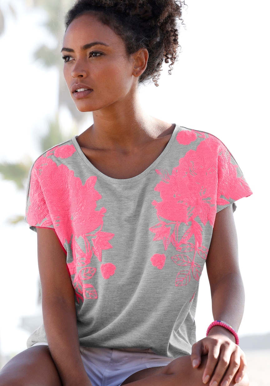 Vivance T-Shirt, mit Neonprint, Kurzarmshirt, lockere Passform online  shoppen bei Jelmoli-Versand Schweiz