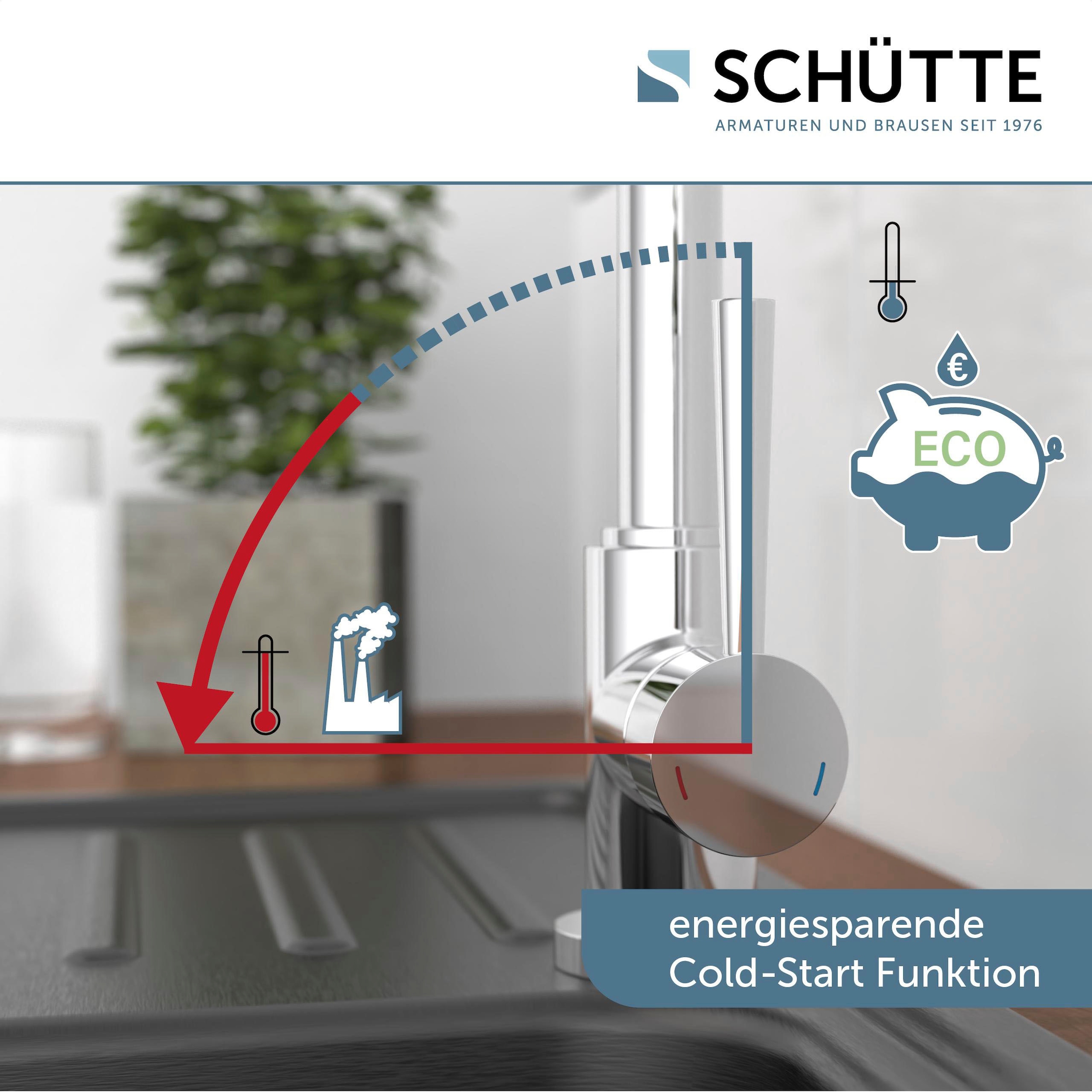 Schütte Spültischarmatur »CORNWALL«, energiesparender Cold-Start, 360° schwenkbare Mischbatterie, Hochdruck