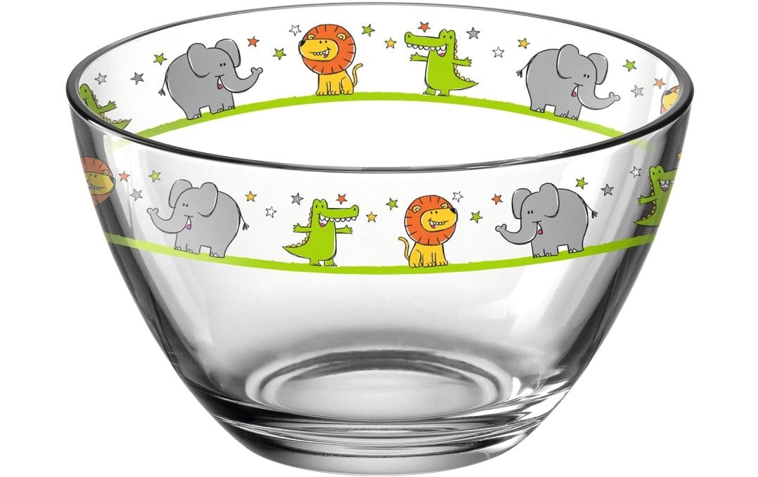 LEONARDO Schale »Bambini Löwe/Kroko/Elefan 6-teilig«, aus Glas