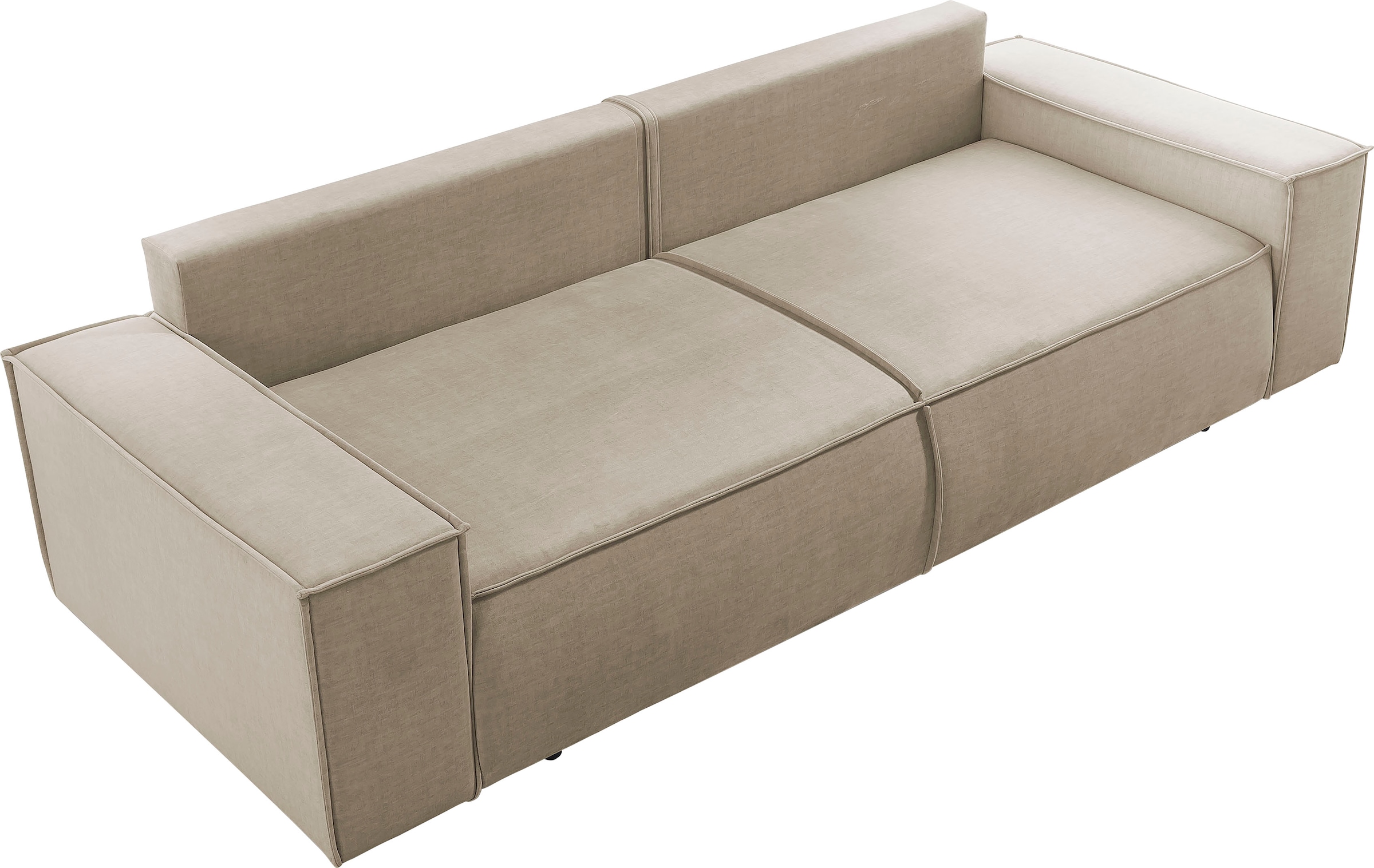 Home affaire 3-Sitzer »SHERWOOD Schlafsofa (257cm) Cord, Samtvelours, Vintage-Lederoptik«, Schlaffunktion mit Bettkasten (ca. 136/200cm)