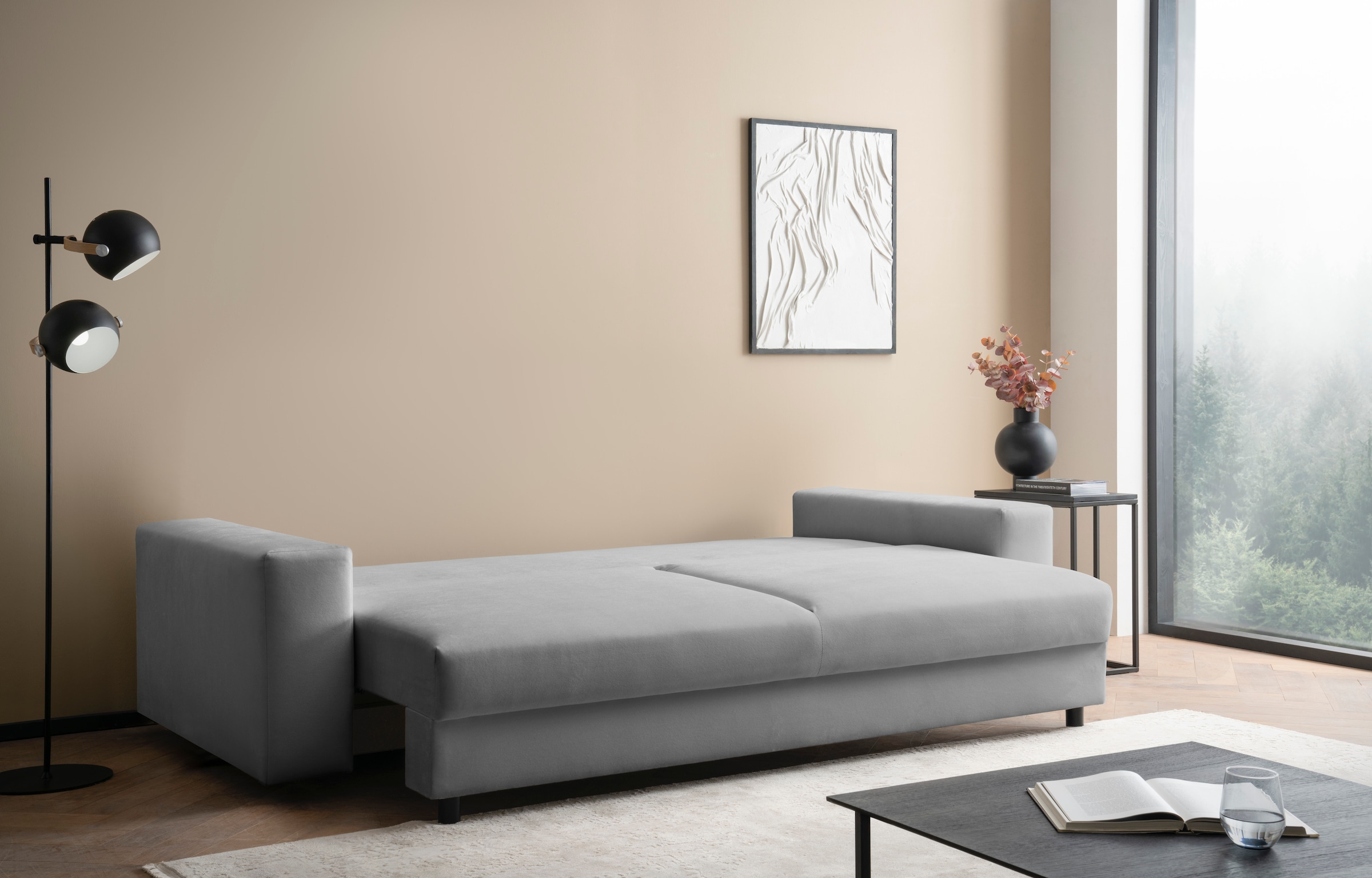 LeGer Home by Lena Gercke Schlafsofa »Imoga, Polster mit Schlaffunktion, 3-Sitzer Sofa, Couch mit Bettkasten«, in modernen Farben und Stoffen, Bettfunktion, Liegefläche: 200x150 cm