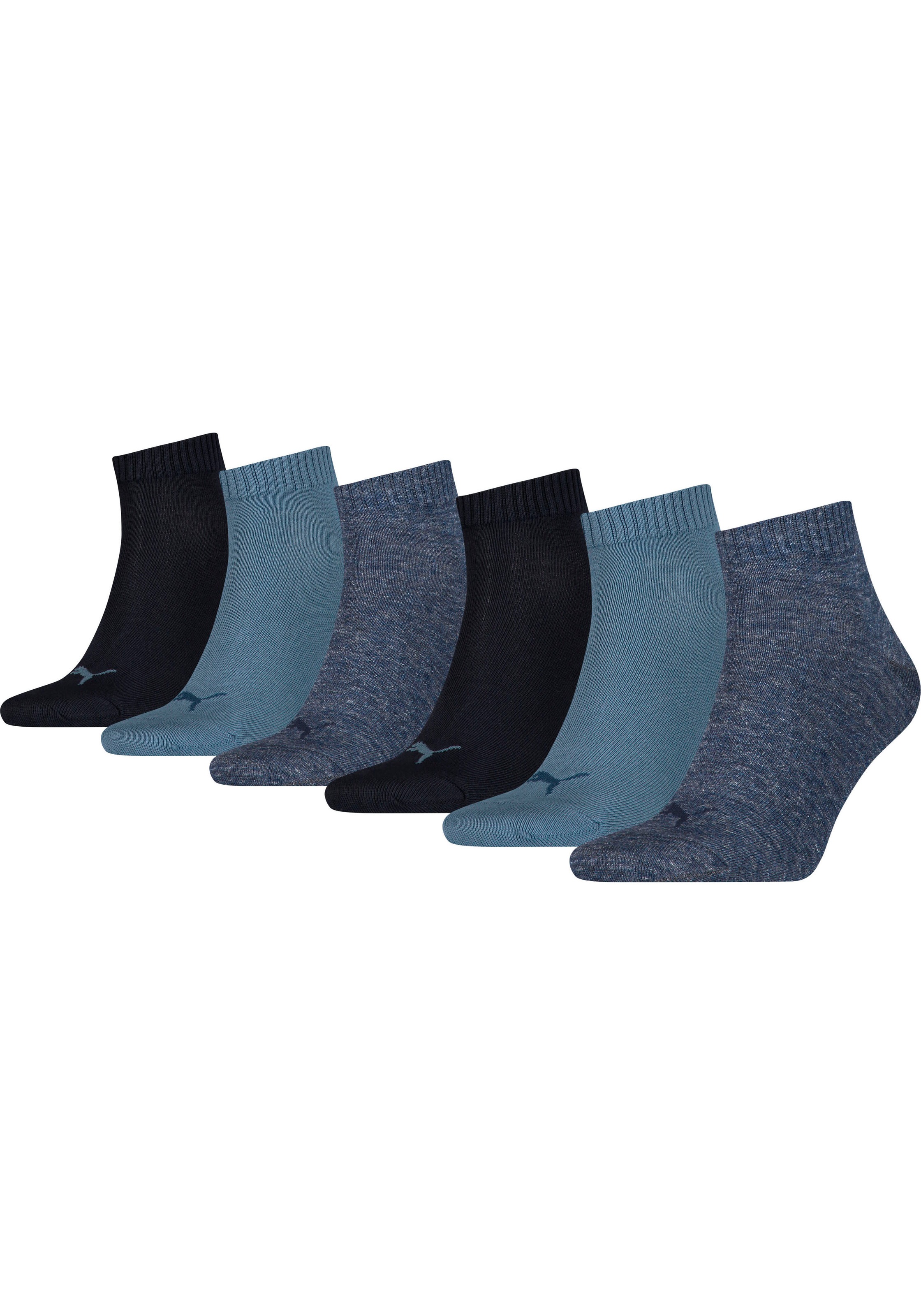 PUMA Kurzsocken »PUMA UNISEX QUARTER PLAIN 6P ECOM« 6 Paar, 6 Paar tlg. mit Rippbündchen