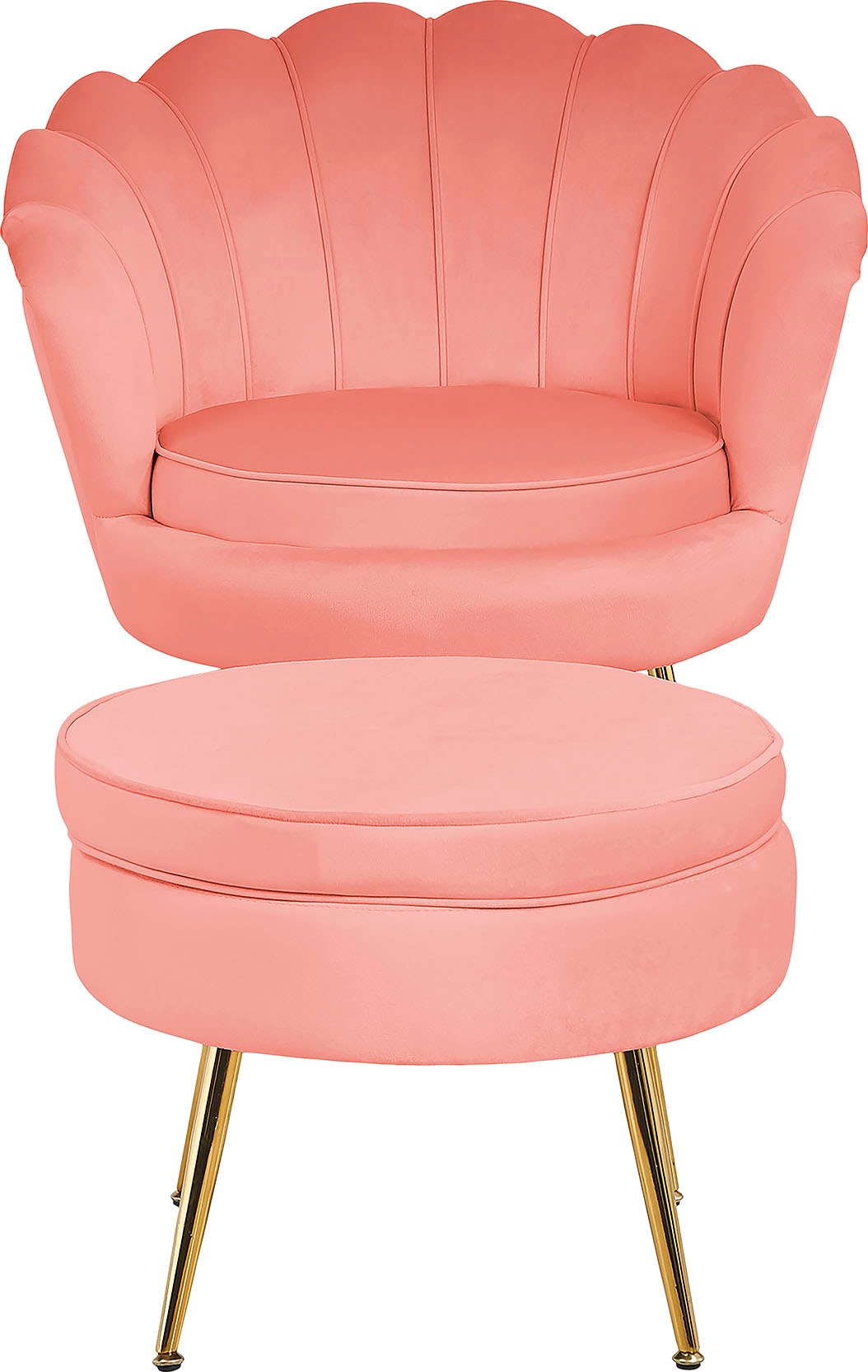 SalesFever Polsterhocker »Calm Gepolsterter Hocker mit Charme«, mit hohem Sitzkissen