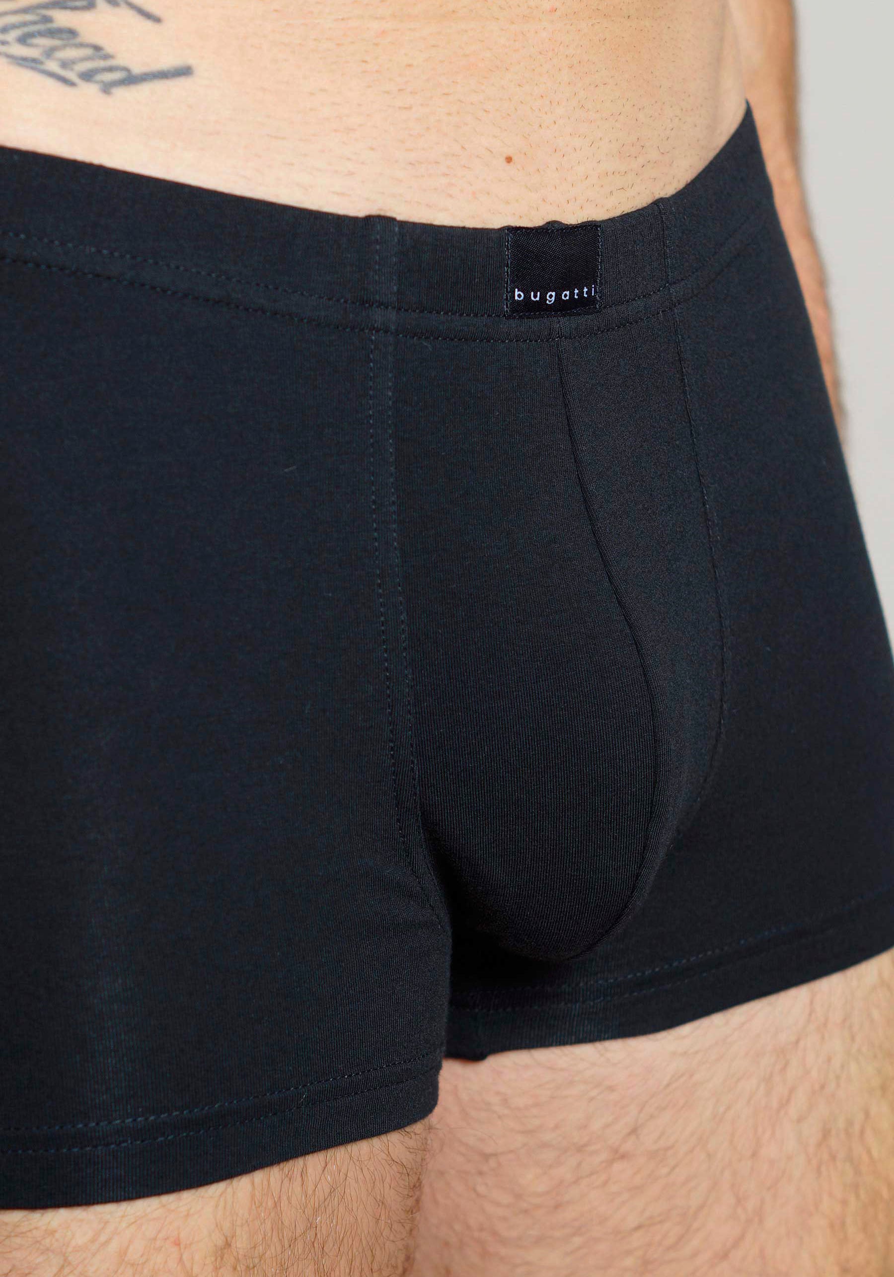 bugatti Boxershorts »Livorno«, (3 St., 3er Pack), mit aufgenähtem Logo