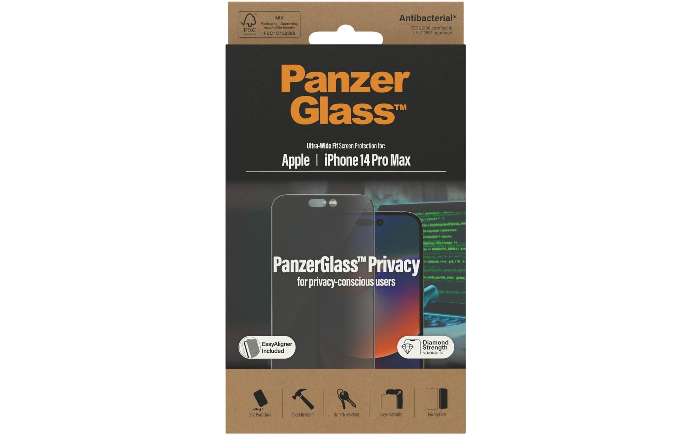 PanzerGlass Displayschutzglas »Ultra«, für iPhone 14 Pro Max, (1 St.)